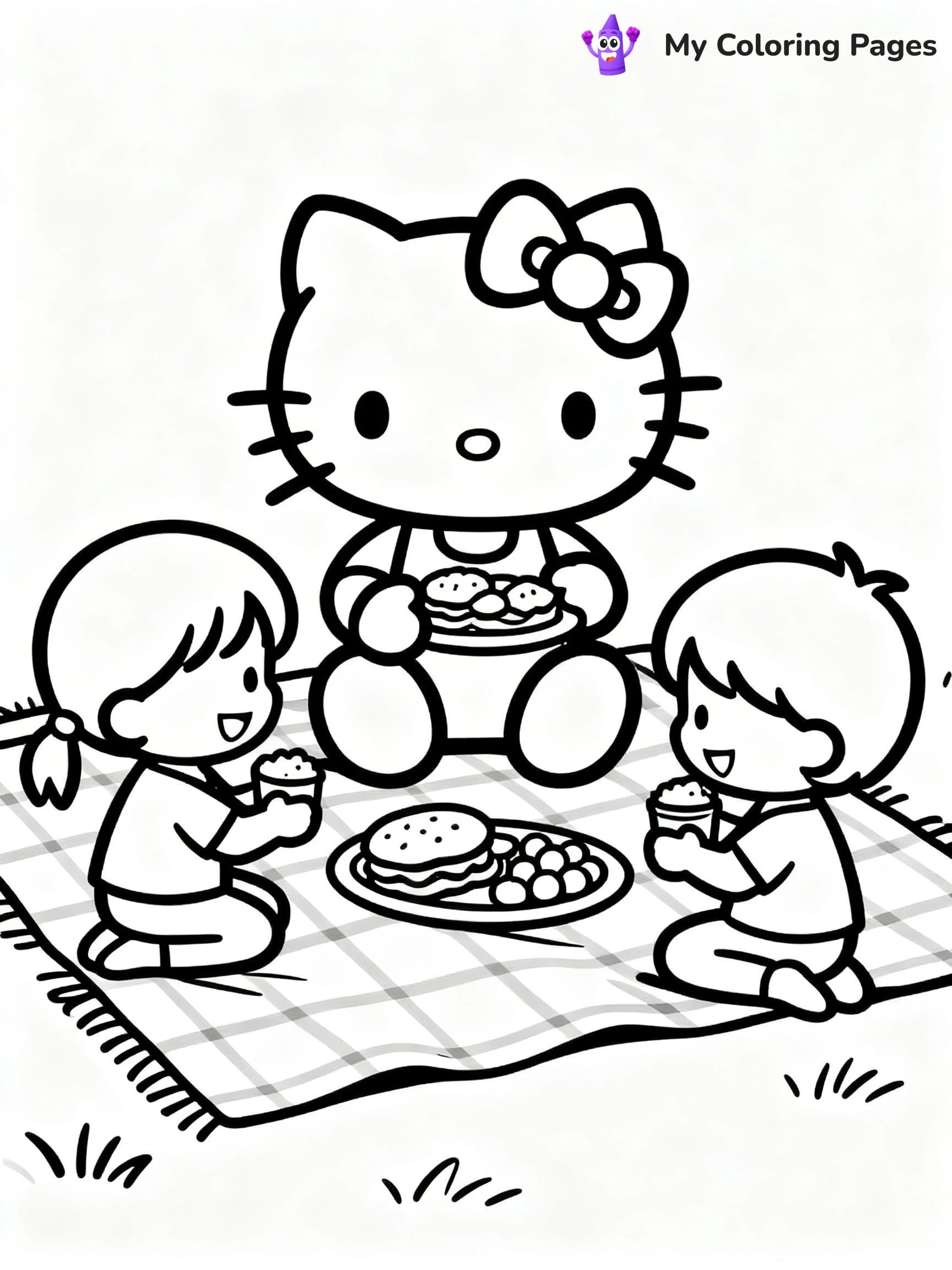 Thanksgiving Hello Kitty Coloring Pages - 9