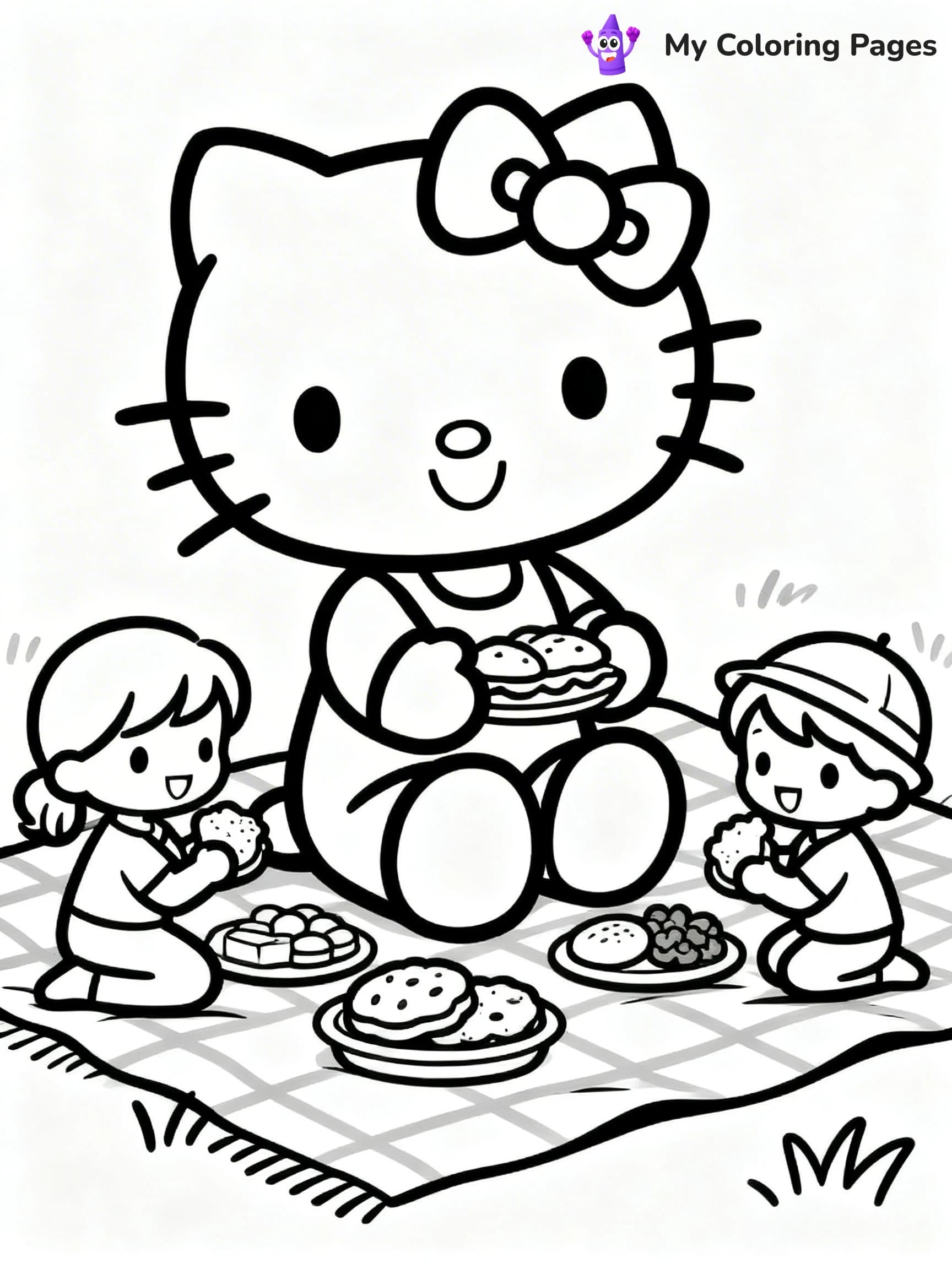 Thanksgiving Hello Kitty Coloring Pages - 8