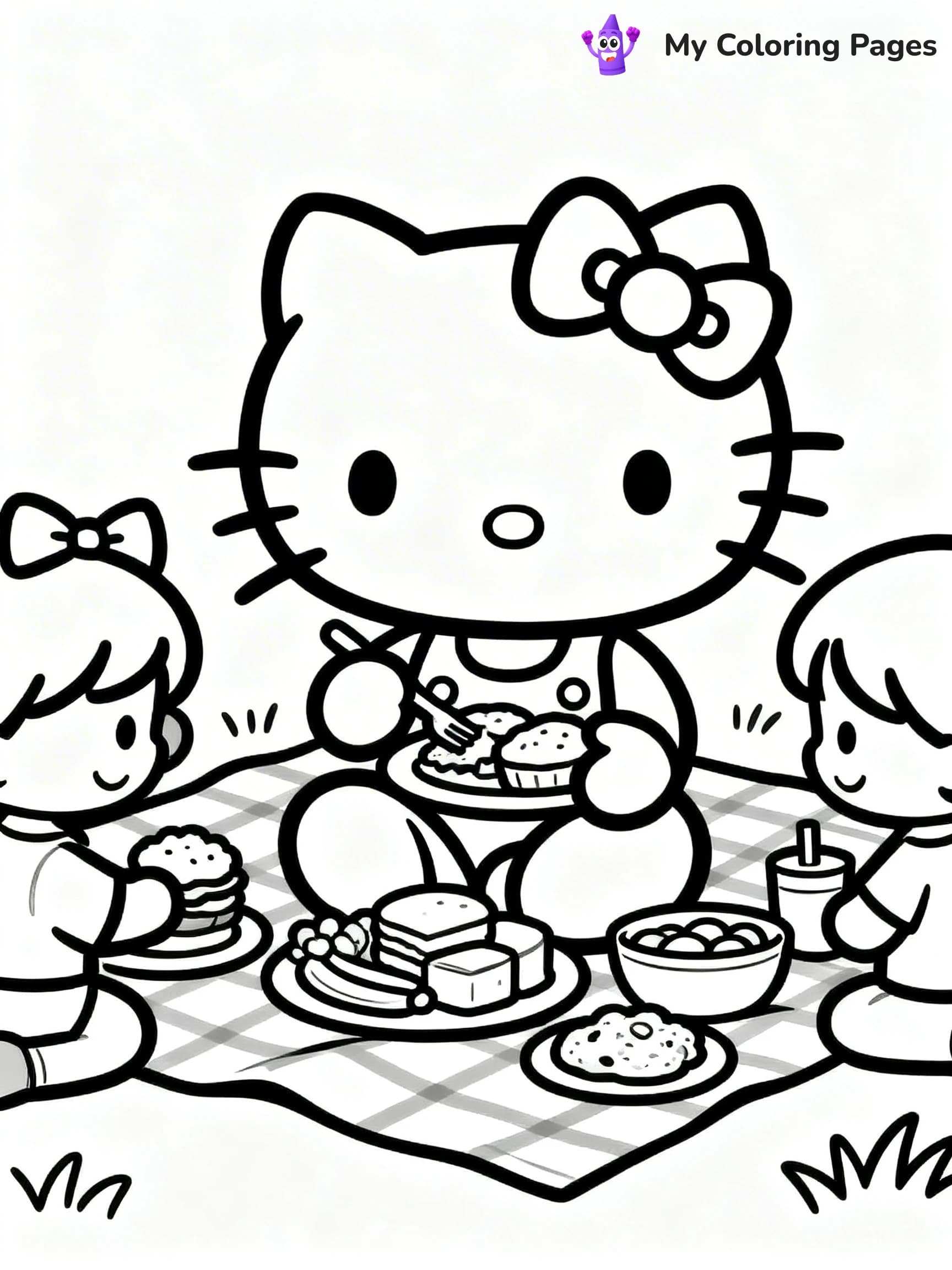 Thanksgiving Hello Kitty Coloring Pages - 7
