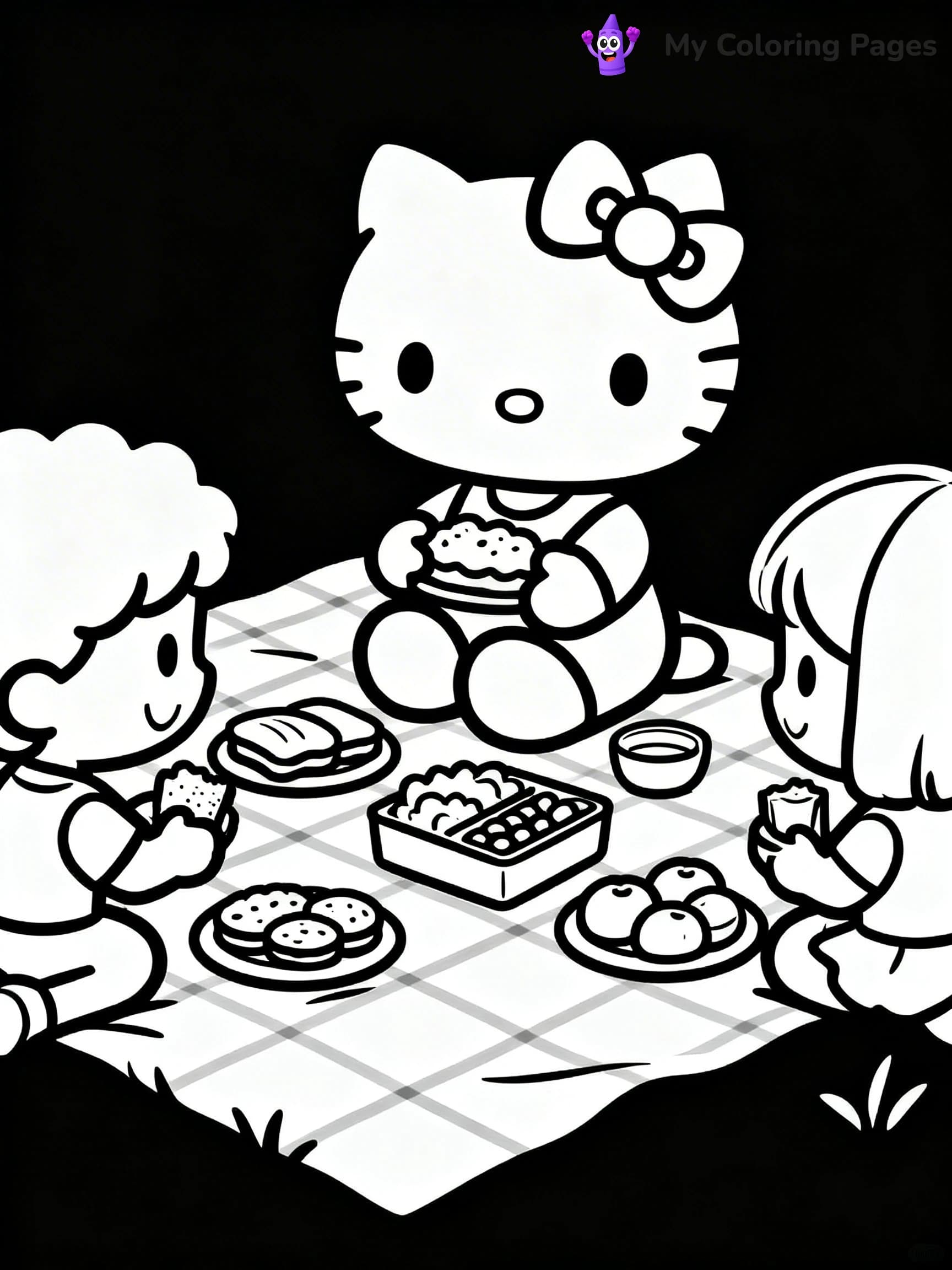 Thanksgiving Hello Kitty Coloring Pages - 6