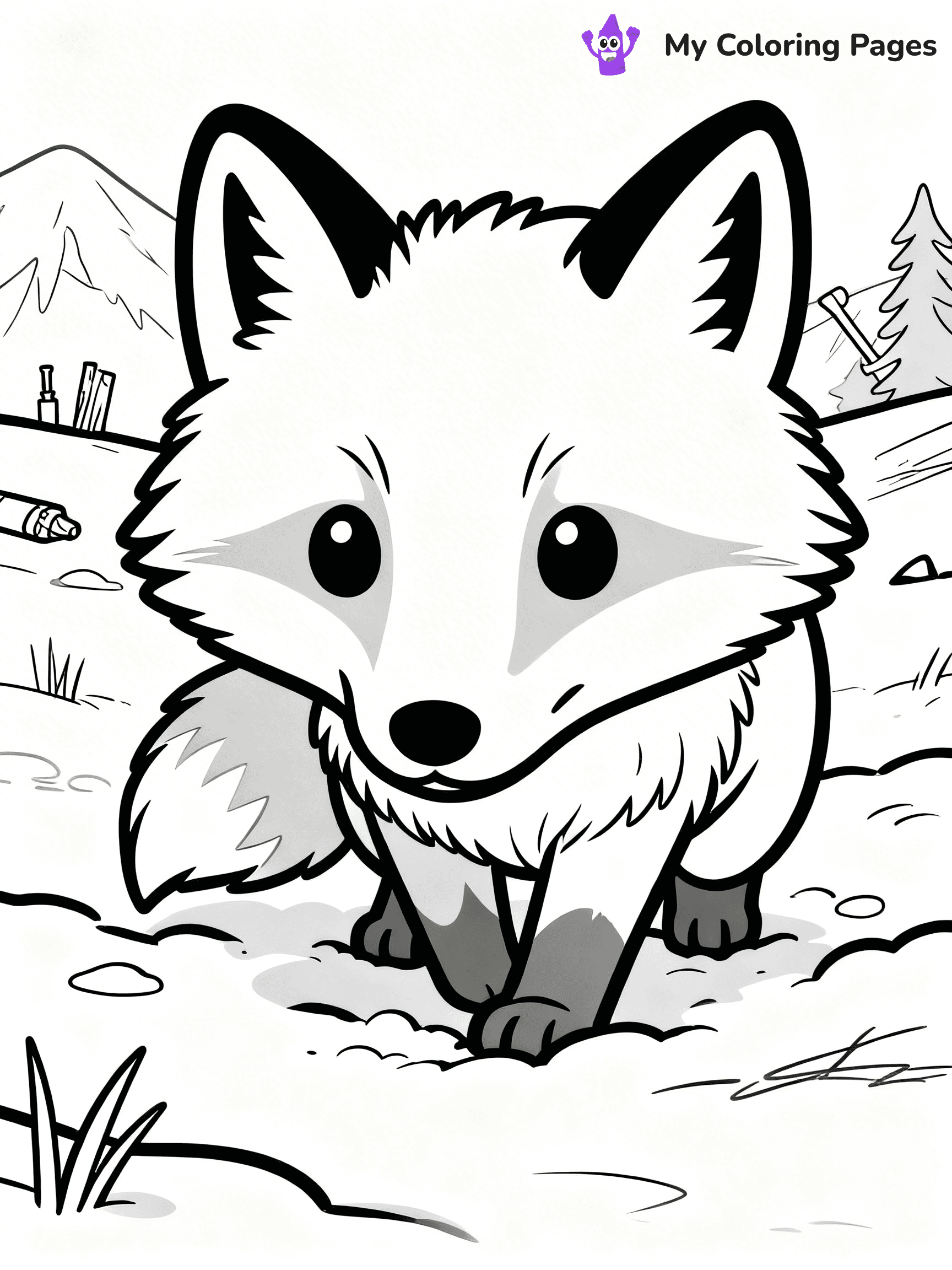 Arctic Fox Coloring Pages - 23