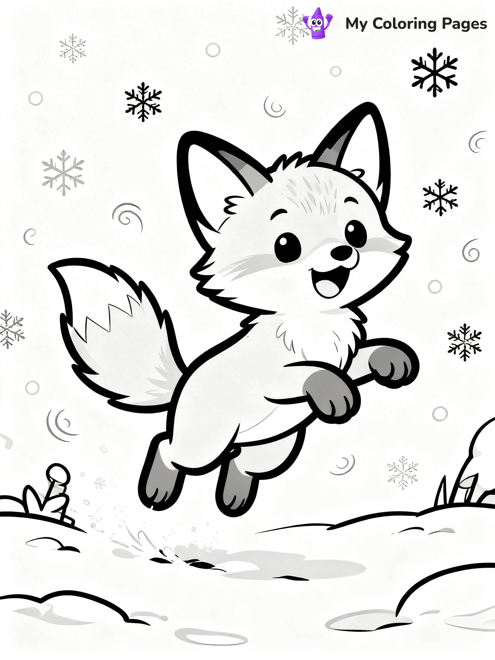 Arctic Fox Coloring Pages - 12