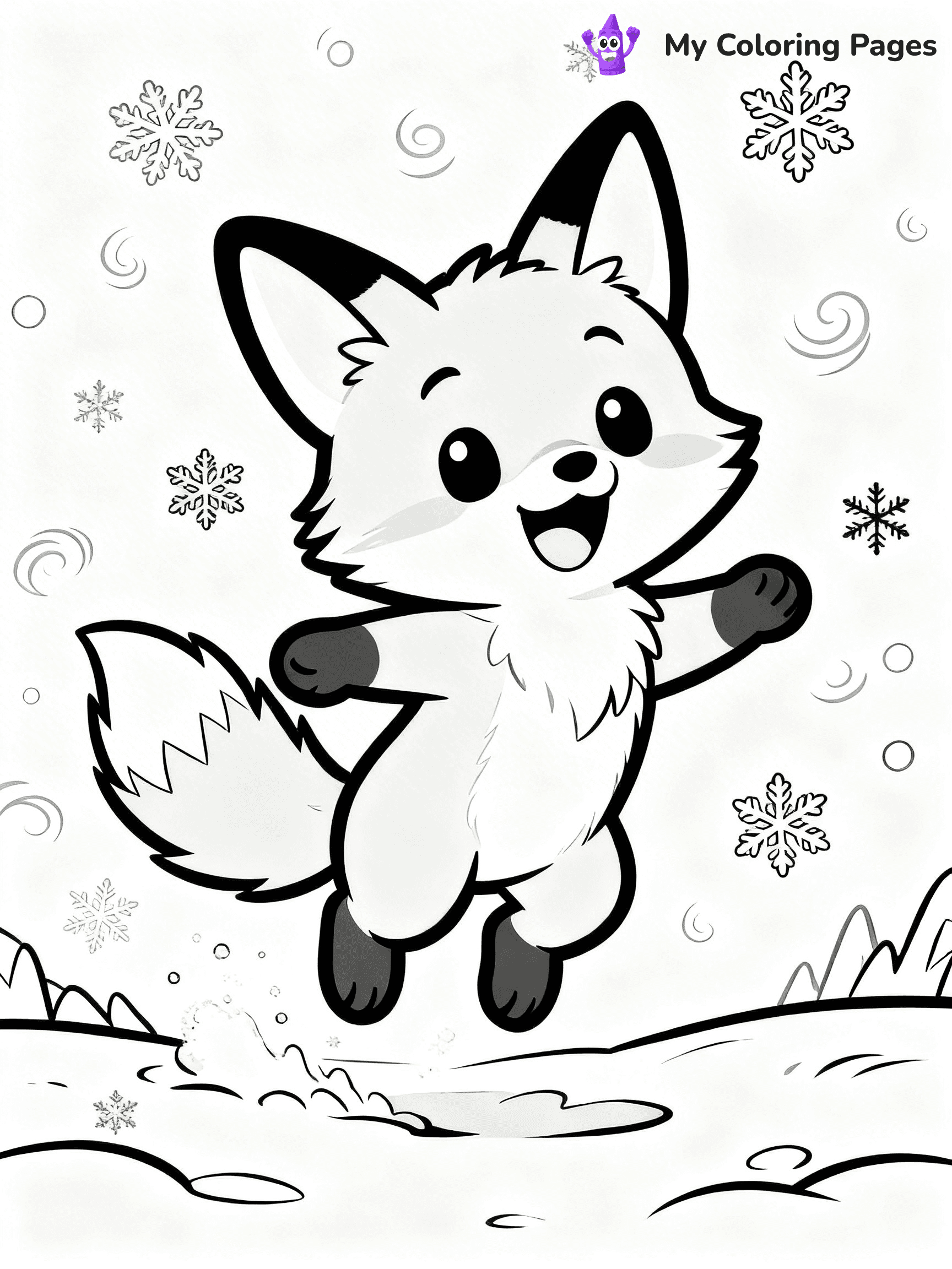 Arctic Fox Coloring Pages - 7