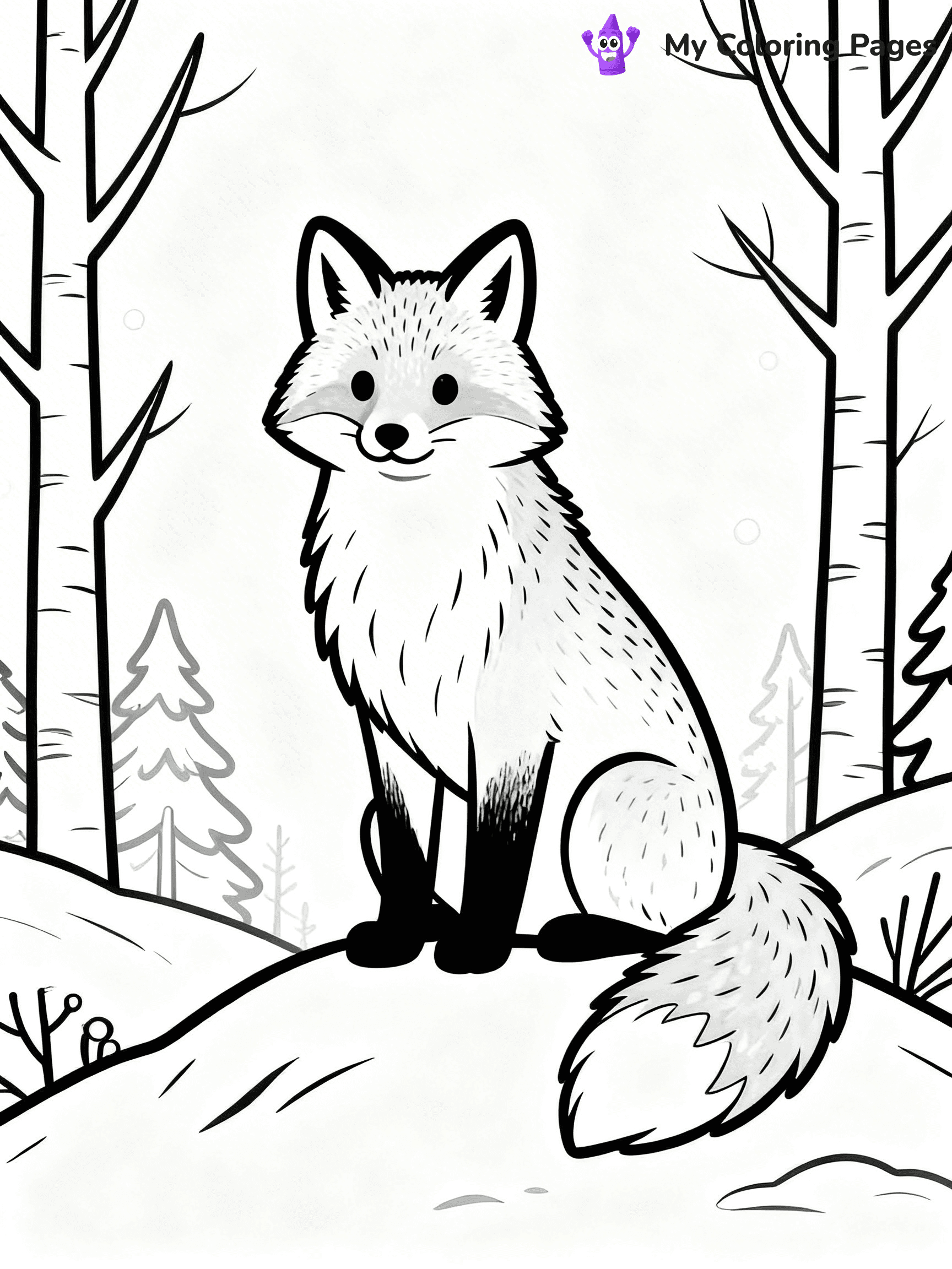 Arctic Fox Coloring Pages - 3