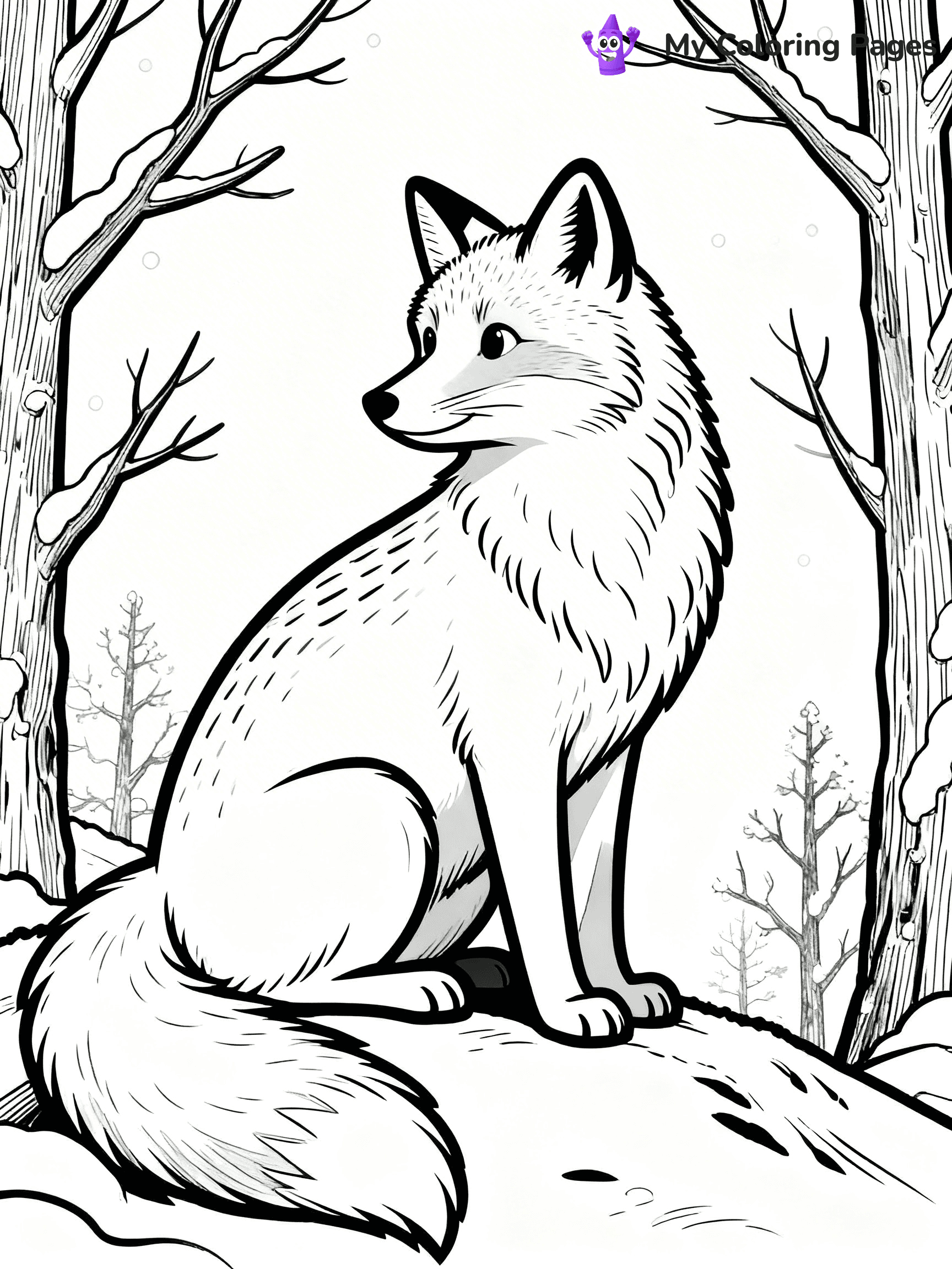 Arctic Fox Coloring Pages - 1