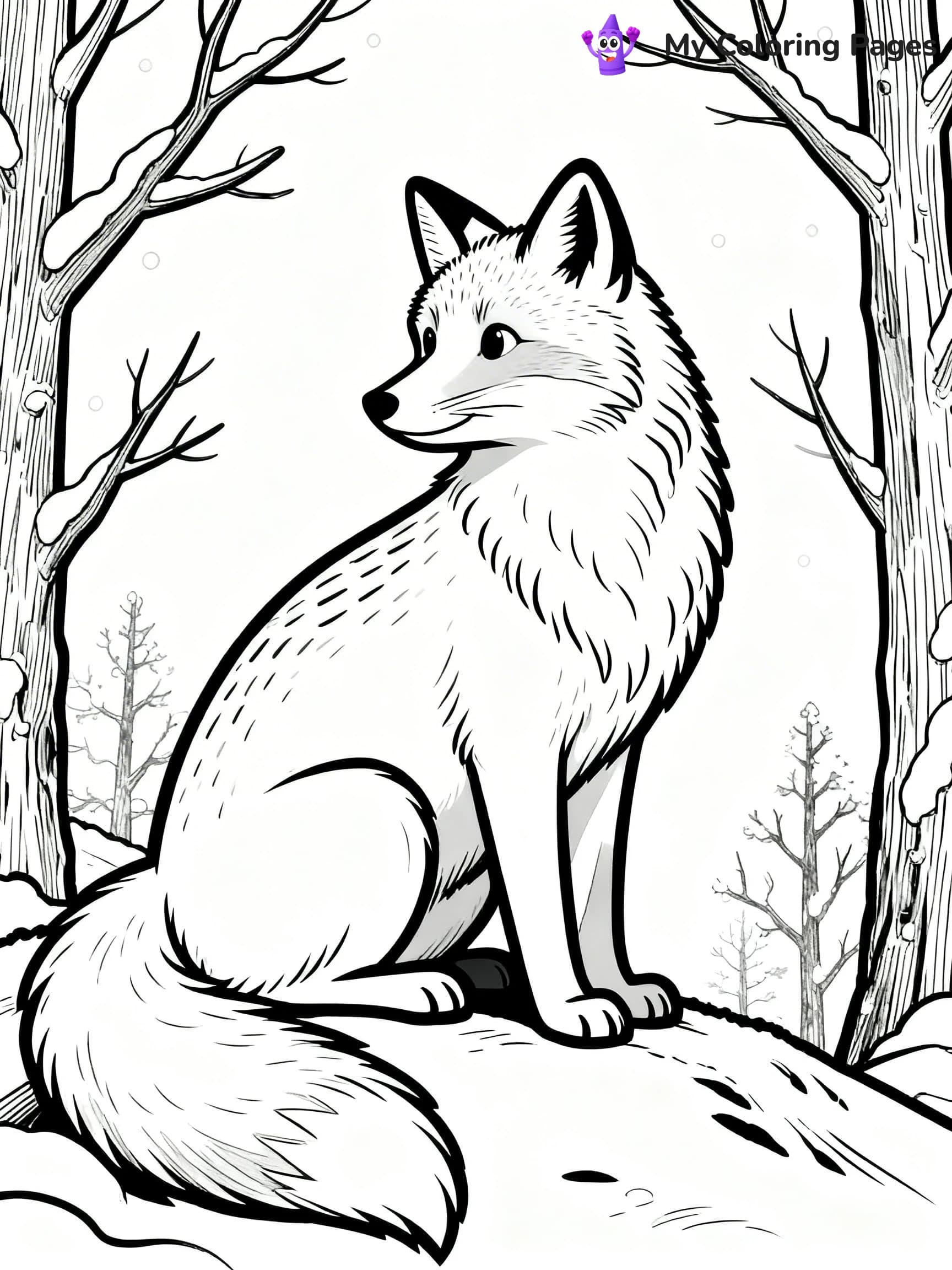 Arctic Fox Coloring Pages - 1