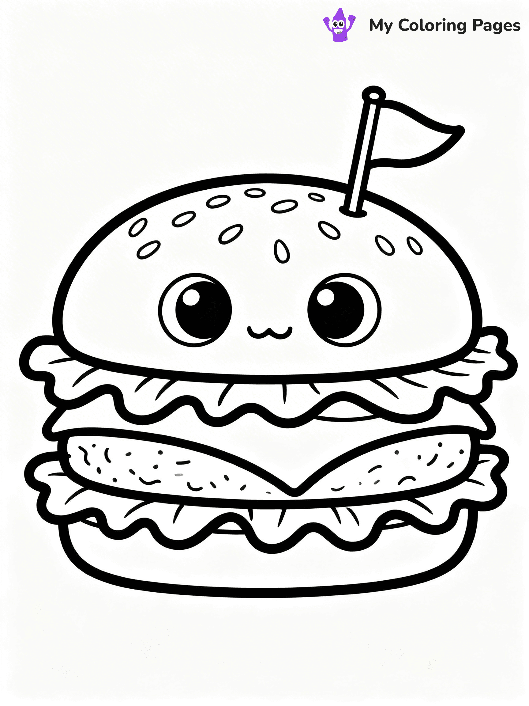 Cute Junk Food Coloring Pages - 100