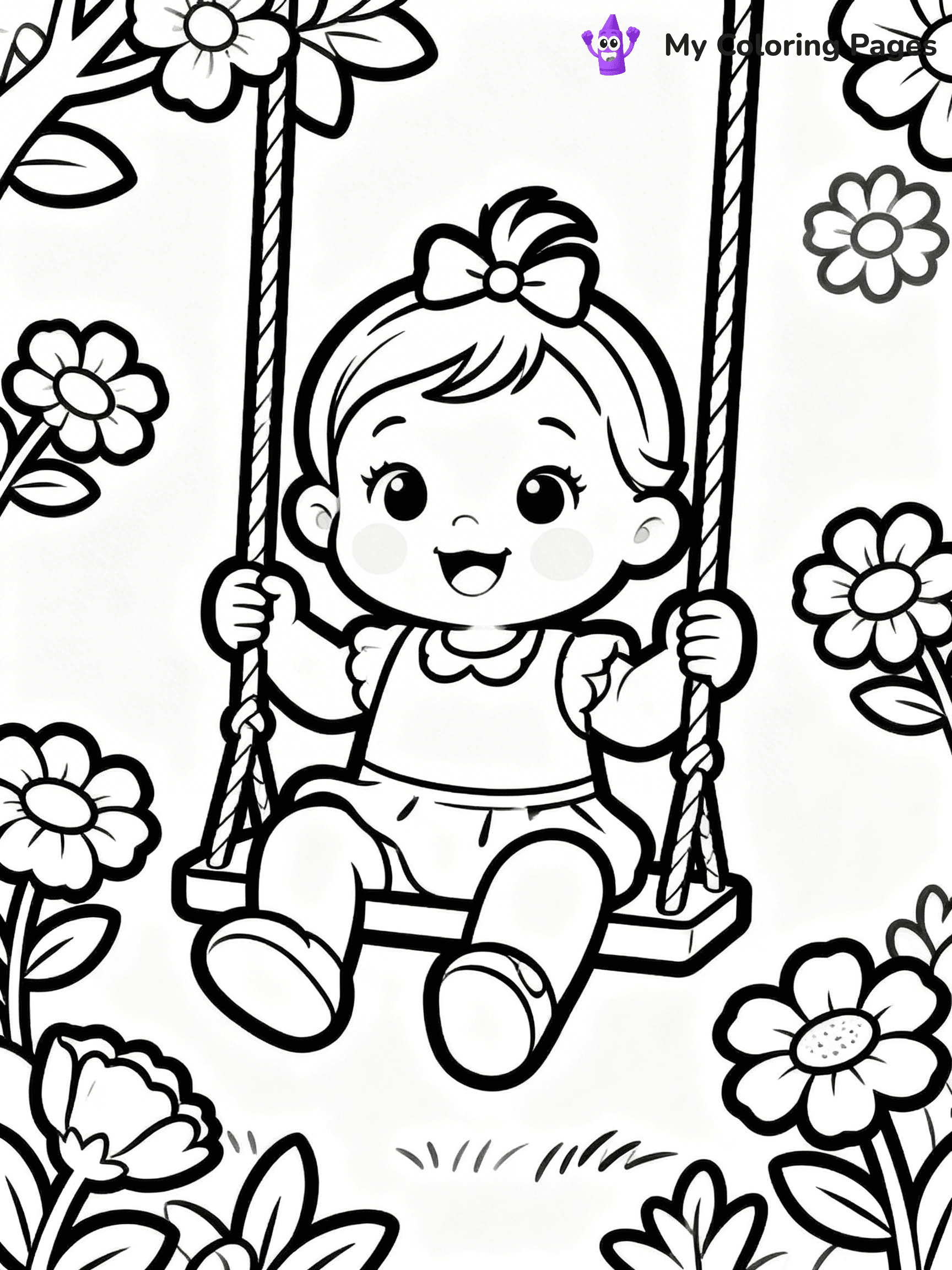 Baby Girl Coloring Pages - 23