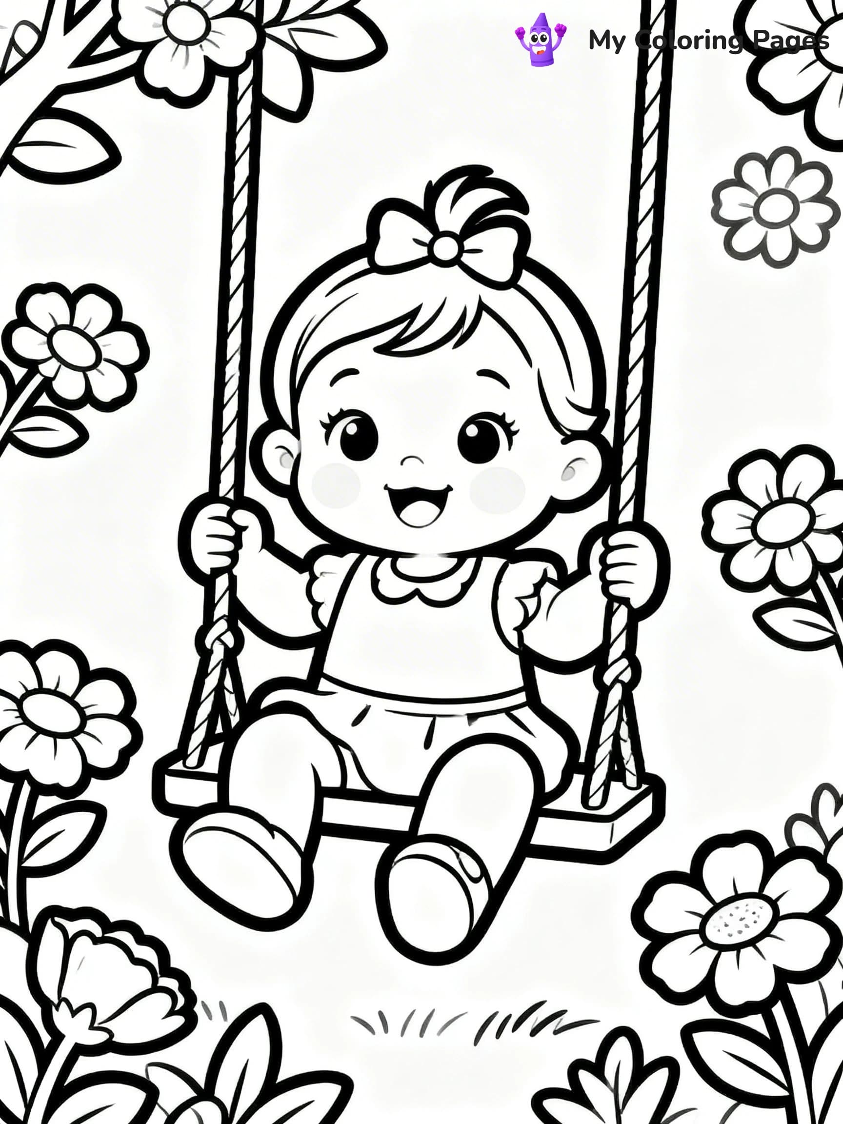Baby Girl Coloring Pages - 23