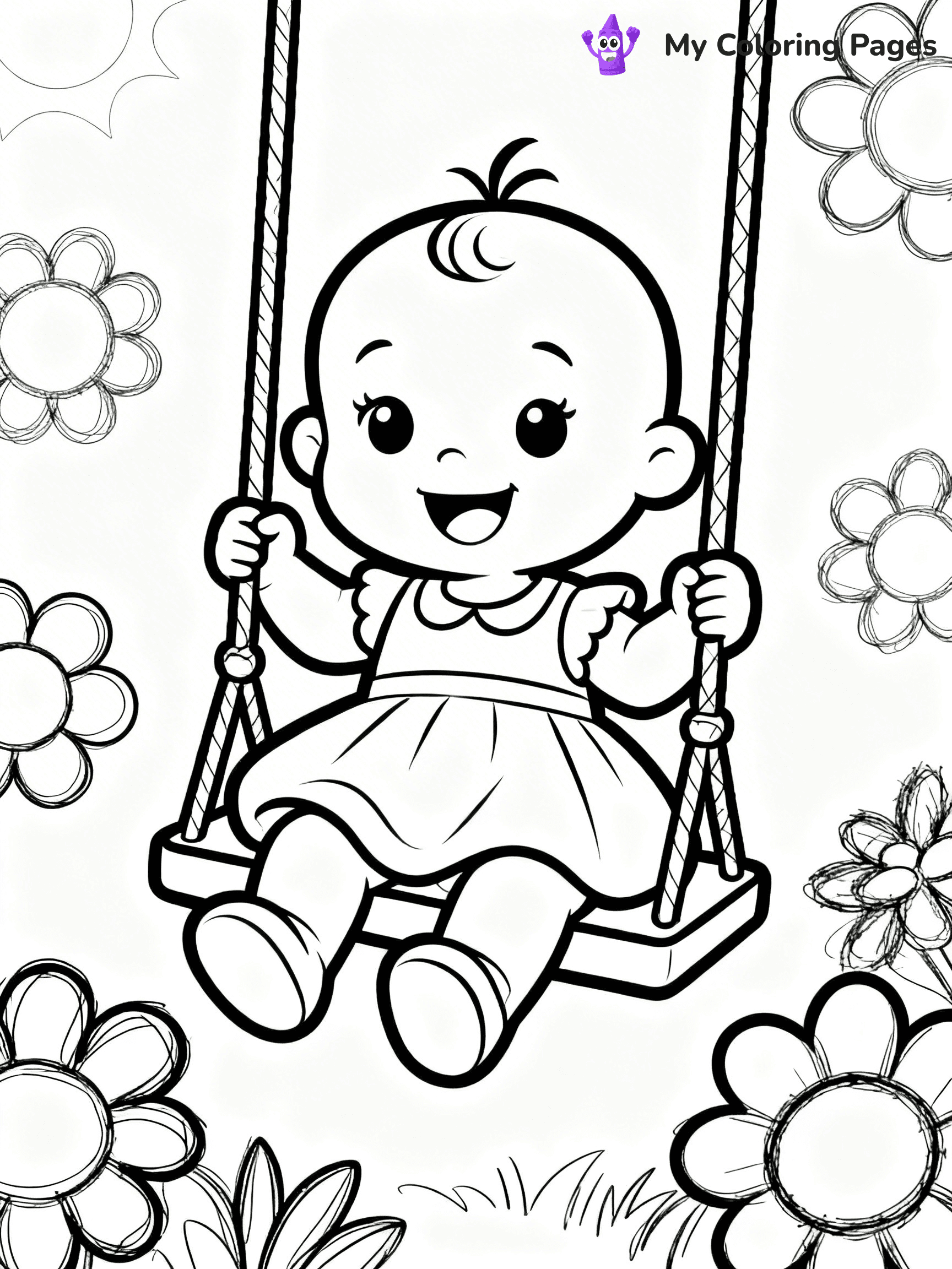 Baby Girl Coloring Pages - 22