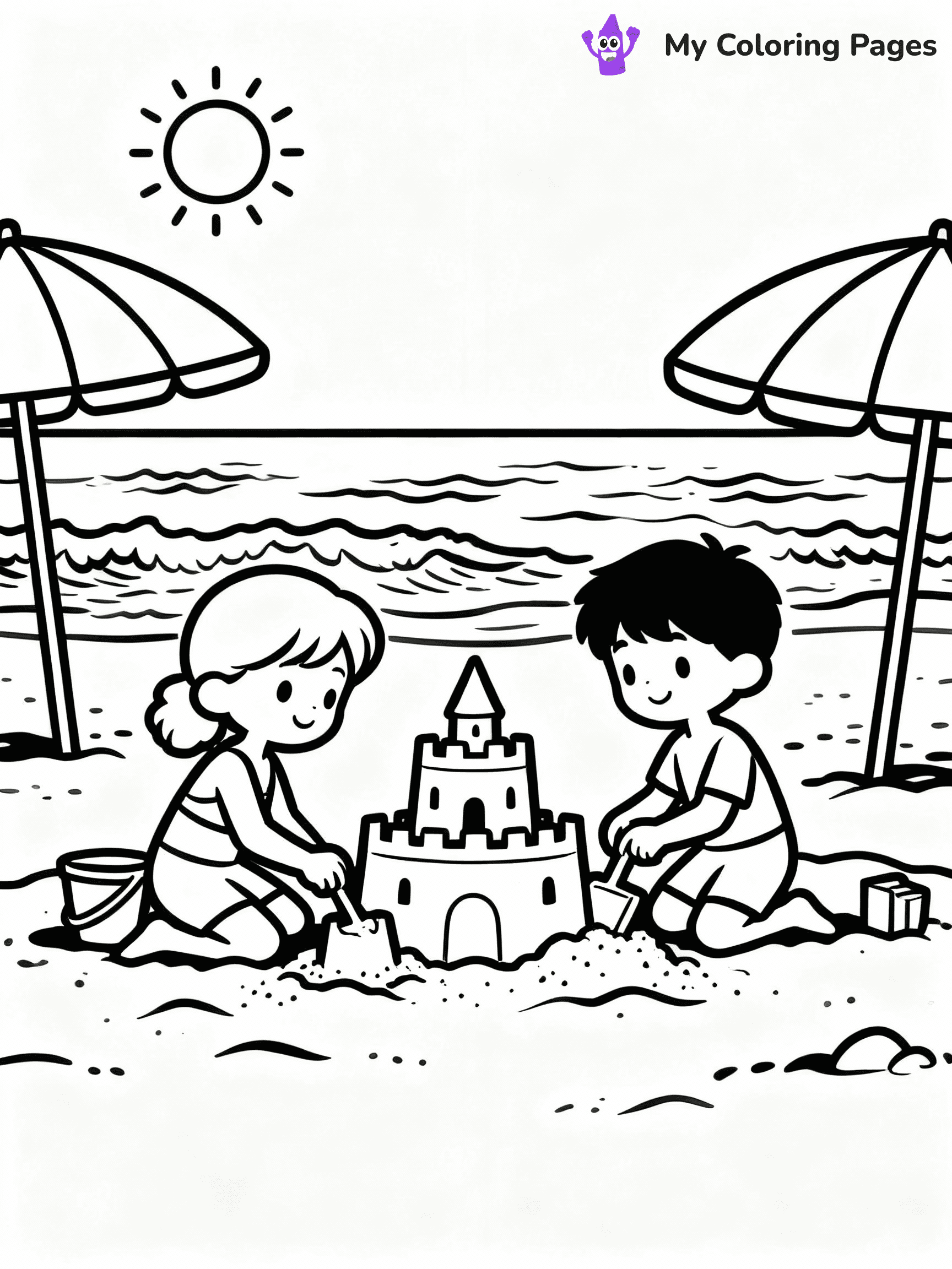 ⚠️ CRITICAL REQUIREMENT - ABSOLUTE BLACK AND WHITE ONLY ⚠️
This MUST be a BLACK AND WHITE line drawing ONLY. NO COLORS whatsoever.
- ONLY pure black lines (#000000) on pure white background (#FFFFFF)
- ABSOLUTELY NO colors, NO shading, NO gradients, NO grayscale
- If there are ANY colors in the output, the image is REJECTED
- This is a COLORING PAGE - meant to be COLORED IN by children
- The output must be UNCOLORED line art ready for coloring
⚠️ SUBJECT TO DRAW: Kids building sandcastles at the beach in summer-themed scene. PURE OUTLINES. NO FILLS, COLOR, SHADING, OR GREYSCALE. WHITE BACKGROUND.
(REMEMBER: Output must be BLACK AND WHITE line art only, NOT colored!)
# Flat, Friendly Cartoon Line-Art Coloring Page
You are generating a **pure black-and-white binary image** of a child-friendly cartoon scene combining characters and background scenery in one cohesive composition.
## Rendering Rules (Strict)
- Only two colors: pure black (#000000) outlines and pure white (#FFFFFF) background.
- No grayscale, shading, gradients, tints, fills, transparency, or partial pixels.
- No antialiasing or blended edges; every pixel is 100% black or white.
- No solid black fills inside shapes — all areas inside outlines must remain white.
- No dark clothing areas or filled tone blocks; all garments outlined only.
- No shadows, textures, lighting, or tonal variations.
- Must look like flat binary vector line-art for coloring pages.
## Drawing & Composition
- **Medium, consistent line weight**; clean closed outlines easy to color inside.
- **Flat, simple, child-friendly design** — no realism or 3D depth.
- Characters are **grounded on a surface**, centered and large.
- **Balanced composition** with clear silhouettes and minimal props.
## Scenery & Style
- Landmarks (e.g., mosque, CN Tower) and scenery (trees, benches, waves) drawn with **black outlines only.**
- For real-world figures, teams, or places, show accurate details using only black outlines—no text or logos. Use distinctive uniform patterns, abstract symbols, and landmark silhouettes to convey identity.
- Keep **consistent perspective**; no floating elements.
- **Style:** whimsical **Doodle Art Alley** — rounded, friendly outlines.
- May adapt shapes from **Crayola, Disney, Peppa Pig, Cocomelon** — *by shape only, never color.*
- Final output: **flat, crisp, binary (#000000/#FFFFFF)**, **no filled color or background text.**
EXTREMELYE IMPORTANT:
- PURE BINARY LINE-ART; NO FILLS (HAIR/CLOTHES/SKIN), SHADING, OR GREY.
- NO SHADING, COLOR. MUST BE WHITE BACKGROUND.
⚠️ FINAL REMINDER: Draw the subject "Kids building sandcastles at the beach in summer-themed scene. PURE OUTLINES. NO FILLS, COLOR, SHADING, OR GREYSCALE. WHITE BACKGROUND." as BLACK AND WHITE line art. Zero colors in output.