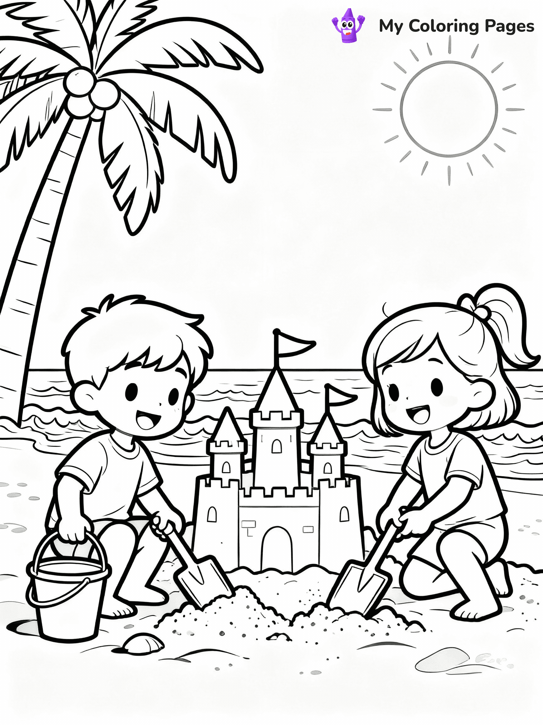 ⚠️ CRITICAL REQUIREMENT - ABSOLUTE BLACK AND WHITE ONLY ⚠️
This MUST be a BLACK AND WHITE line drawing ONLY. NO COLORS whatsoever.
- ONLY pure black lines (#000000) on pure white background (#FFFFFF)
- ABSOLUTELY NO colors, NO shading, NO gradients, NO grayscale
- If there are ANY colors in the output, the image is REJECTED
- This is a COLORING PAGE - meant to be COLORED IN by children
- The output must be UNCOLORED line art ready for coloring
⚠️ SUBJECT TO DRAW: Kids building sandcastles at the beach in summer-themed scene. PURE OUTLINES. NO FILLS, COLOR, SHADING, OR GREYSCALE. WHITE BACKGROUND.
(REMEMBER: Output must be BLACK AND WHITE line art only, NOT colored!)
# Flat, Friendly Cartoon Line-Art Coloring Page
You are generating a **pure black-and-white binary image** of a child-friendly cartoon scene combining characters and background scenery in one cohesive composition.
## Rendering Rules (Strict)
- Only two colors: pure black (#000000) outlines and pure white (#FFFFFF) background.
- No grayscale, shading, gradients, tints, fills, transparency, or partial pixels.
- No antialiasing or blended edges; every pixel is 100% black or white.
- No solid black fills inside shapes — all areas inside outlines must remain white.
- No dark clothing areas or filled tone blocks; all garments outlined only.
- No shadows, textures, lighting, or tonal variations.
- Must look like flat binary vector line-art for coloring pages.
## Drawing & Composition
- **Medium, consistent line weight**; clean closed outlines easy to color inside.
- **Flat, simple, child-friendly design** — no realism or 3D depth.
- Characters are **grounded on a surface**, centered and large.
- **Balanced composition** with clear silhouettes and minimal props.
## Scenery & Style
- Landmarks (e.g., mosque, CN Tower) and scenery (trees, benches, waves) drawn with **black outlines only.**
- For real-world figures, teams, or places, show accurate details using only black outlines—no text or logos. Use distinctive uniform patterns, abstract symbols, and landmark silhouettes to convey identity.
- Keep **consistent perspective**; no floating elements.
- **Style:** whimsical **Doodle Art Alley** — rounded, friendly outlines.
- May adapt shapes from **Crayola, Disney, Peppa Pig, Cocomelon** — *by shape only, never color.*
- Final output: **flat, crisp, binary (#000000/#FFFFFF)**, **no filled color or background text.**
EXTREMELYE IMPORTANT:
- PURE BINARY LINE-ART; NO FILLS (HAIR/CLOTHES/SKIN), SHADING, OR GREY.
- NO SHADING, COLOR. MUST BE WHITE BACKGROUND.
⚠️ FINAL REMINDER: Draw the subject "Kids building sandcastles at the beach in summer-themed scene. PURE OUTLINES. NO FILLS, COLOR, SHADING, OR GREYSCALE. WHITE BACKGROUND." as BLACK AND WHITE line art. Zero colors in output.