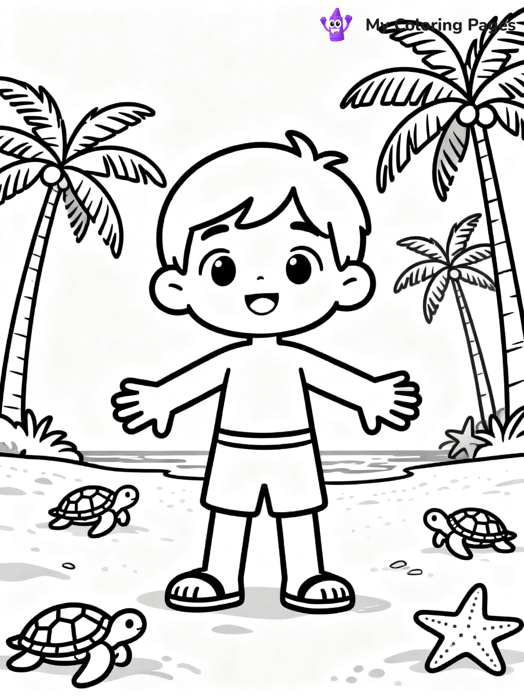 Beach Coloring Pages - 1