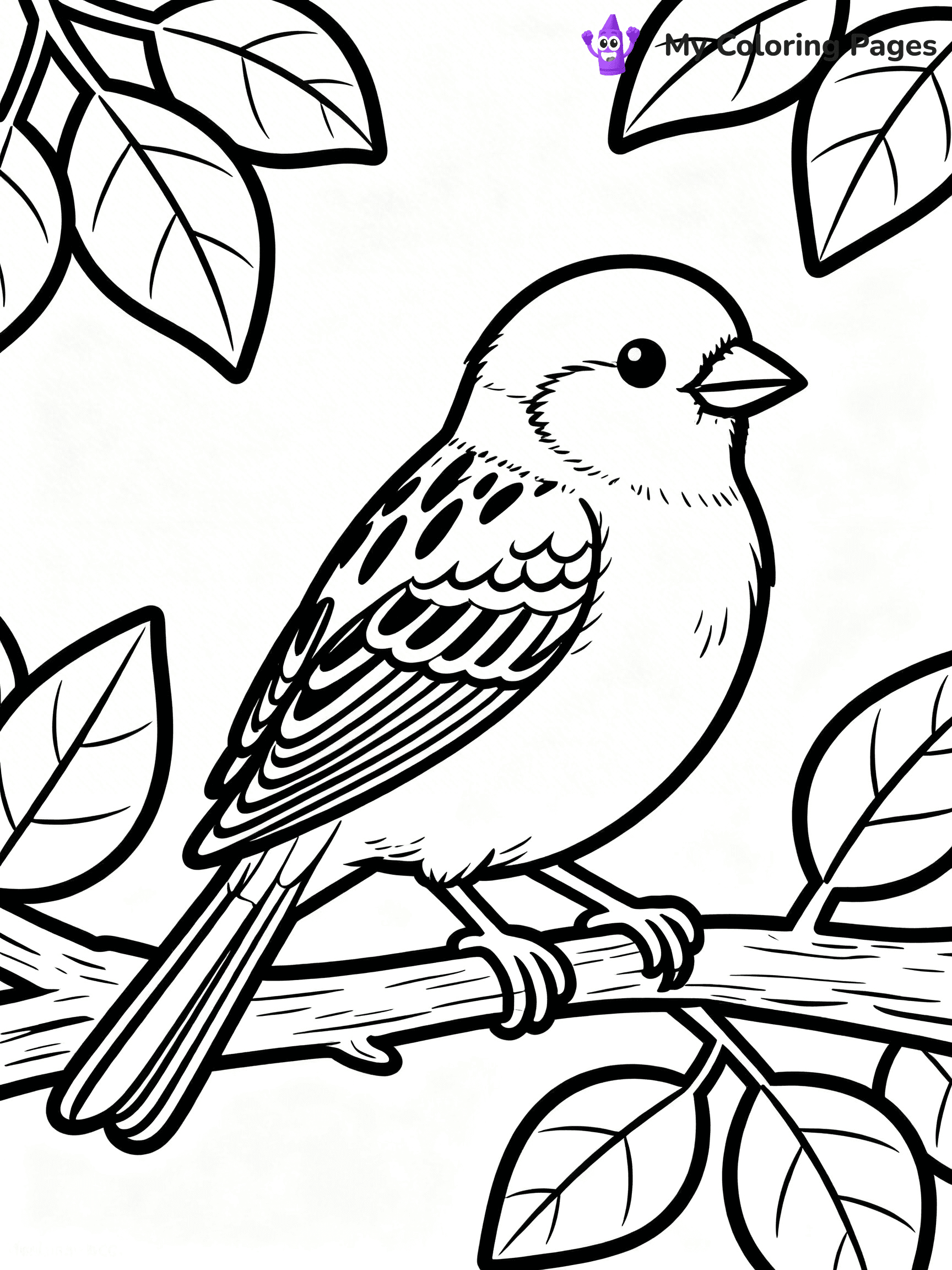 Easy Bird Coloring Pages - 356