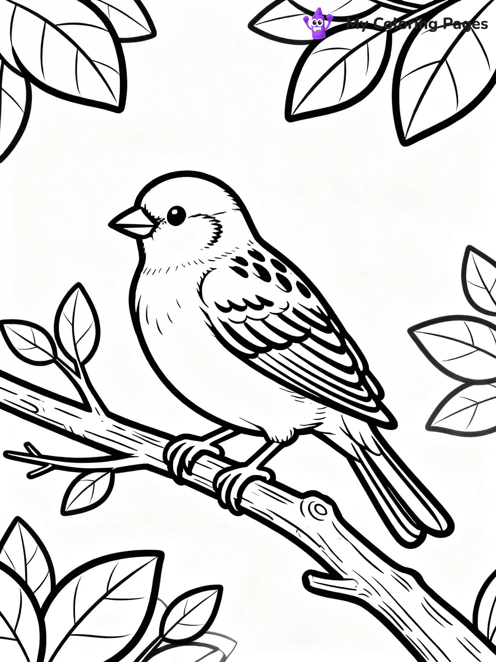Easy Bird Coloring Pages - 355