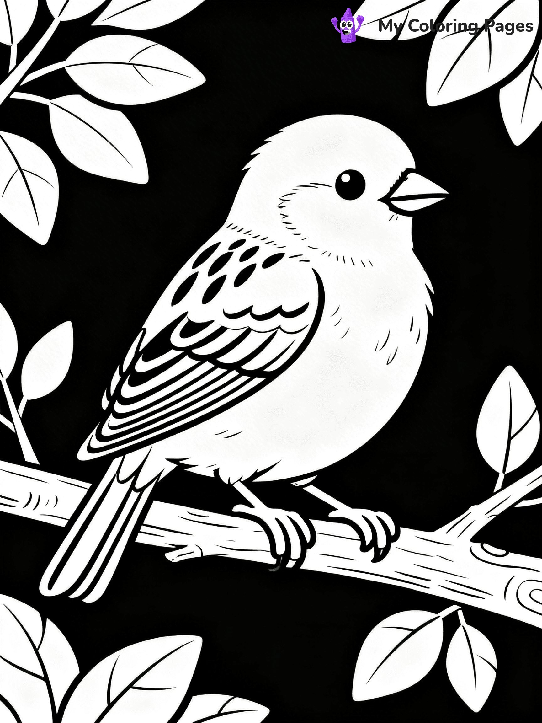 Easy Bird Coloring Pages - 351