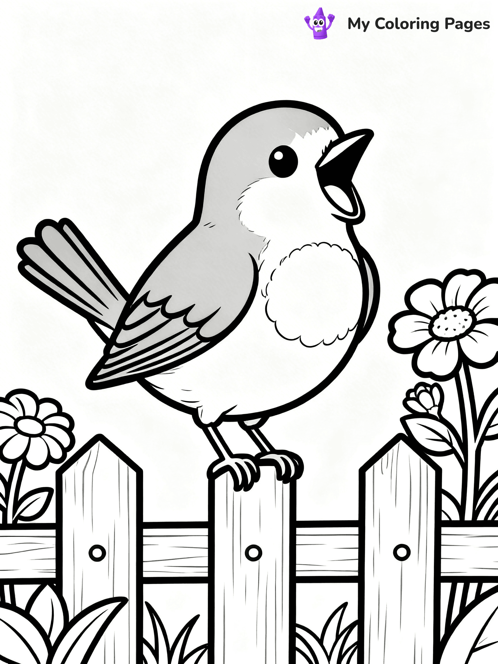 Easy Bird Coloring Pages - 328