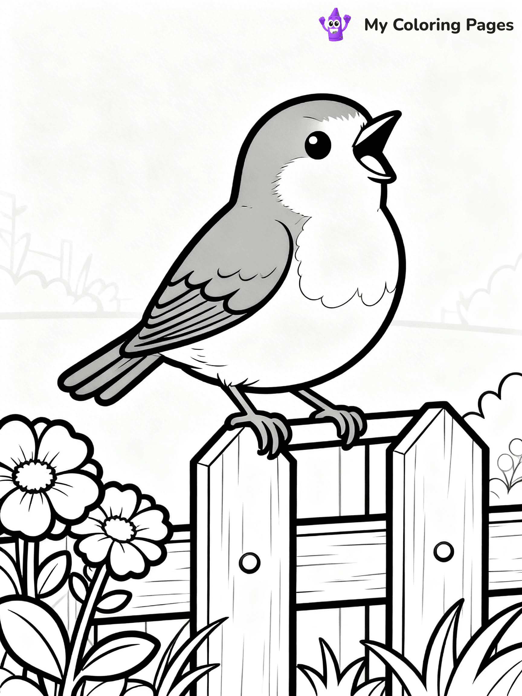 Easy Bird Coloring Pages - 327