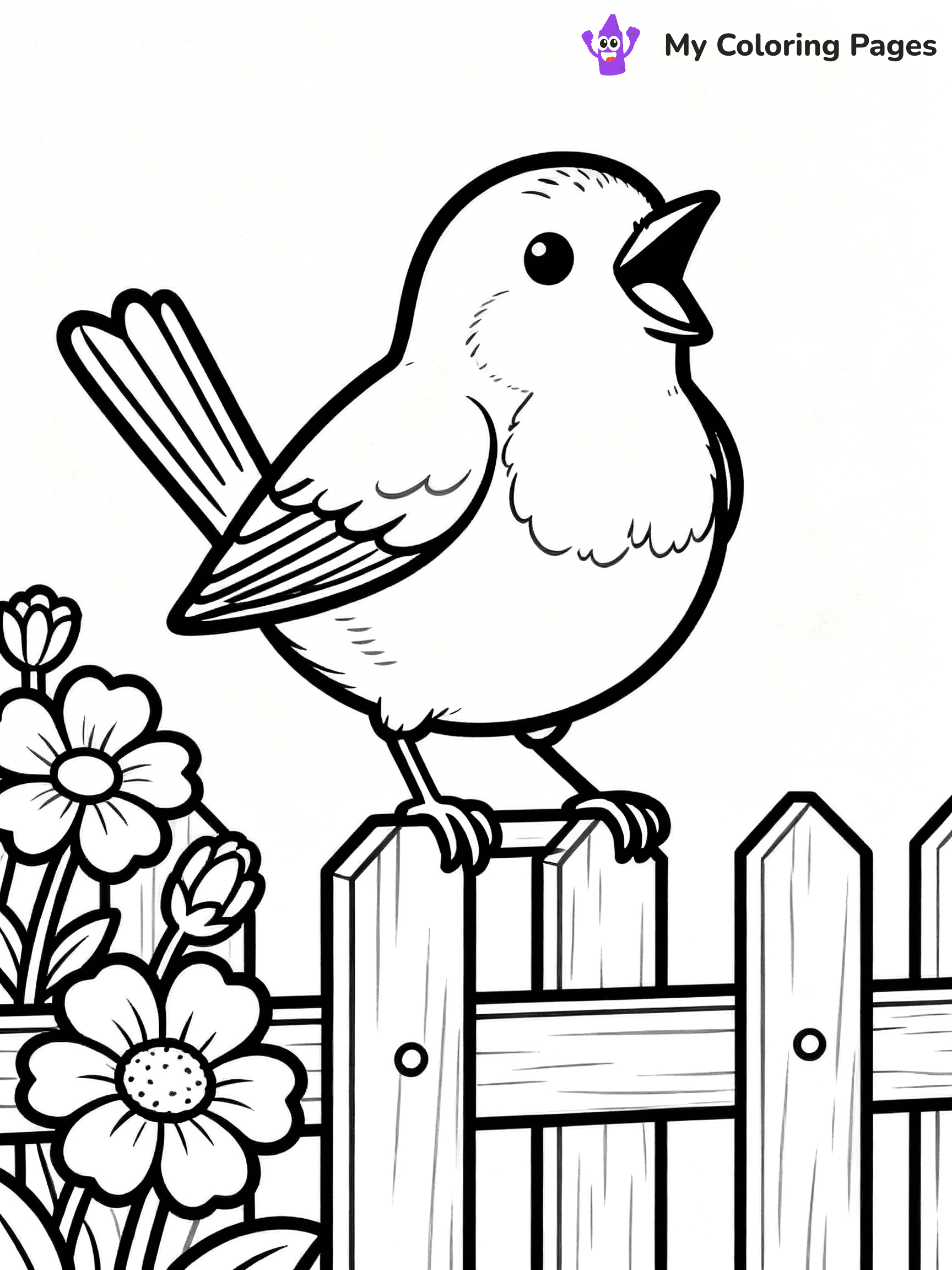 Easy Bird Coloring Pages - 326