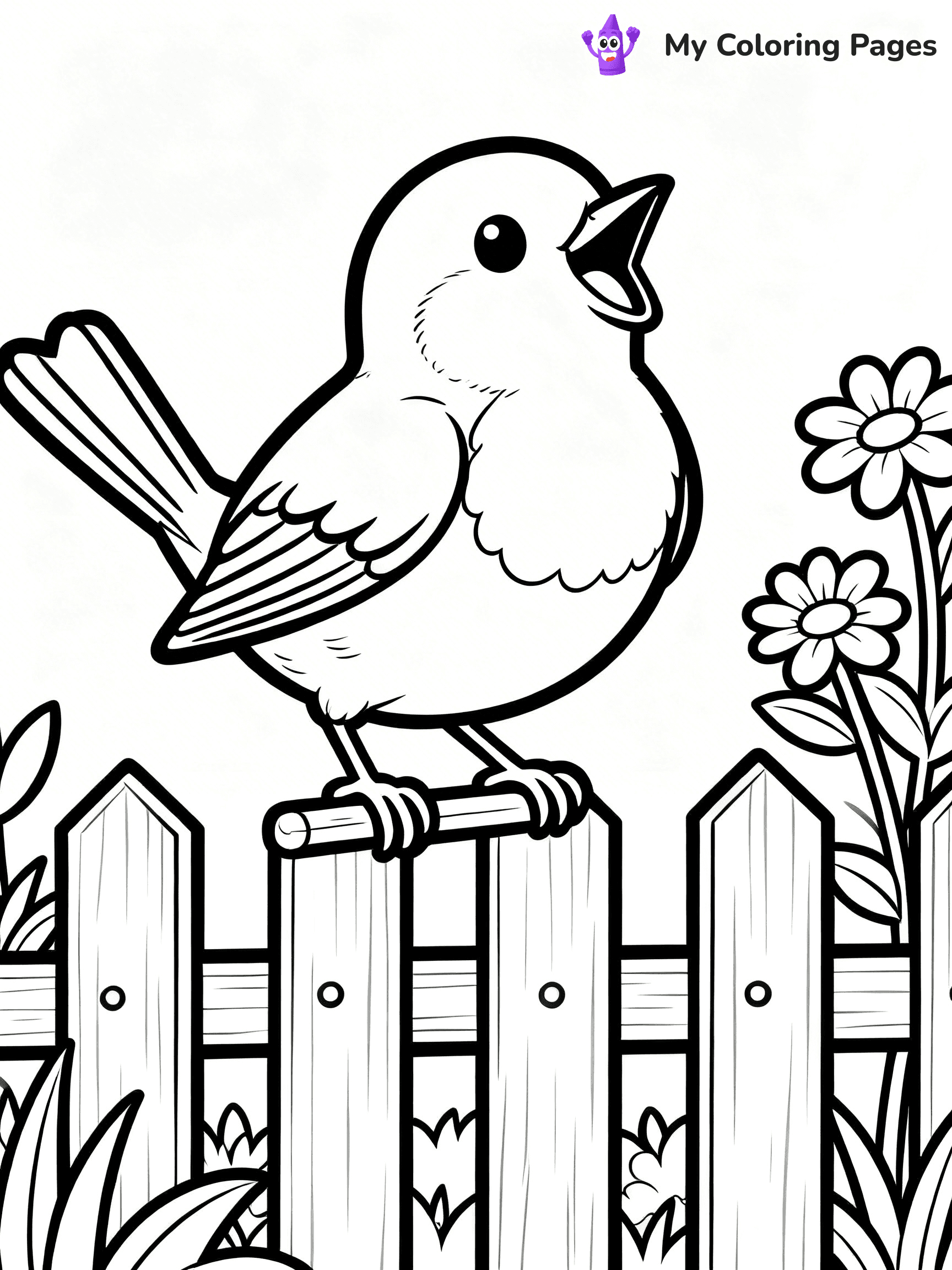 Easy Bird Coloring Pages - 325