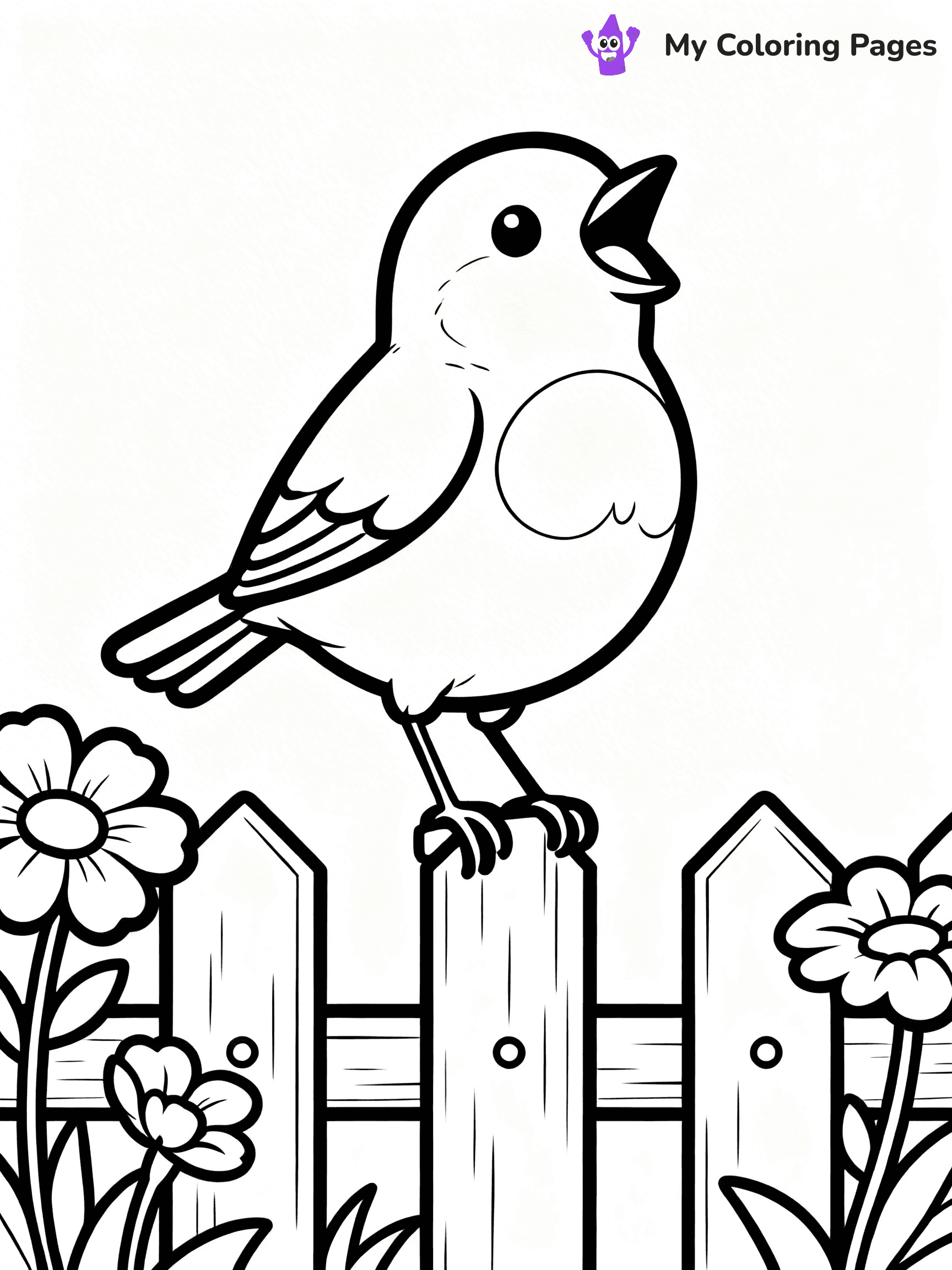 Easy Bird Coloring Pages - 322