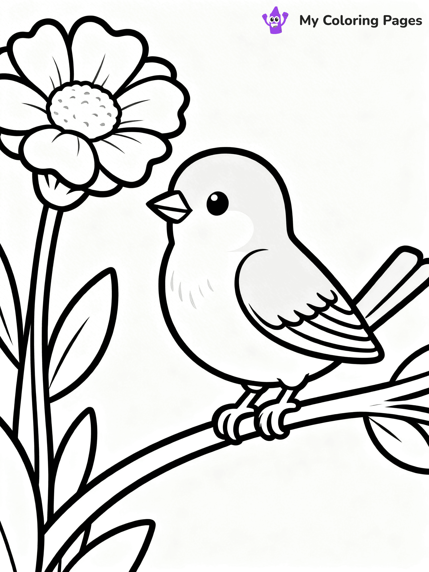 Easy Bird Coloring Pages - 299