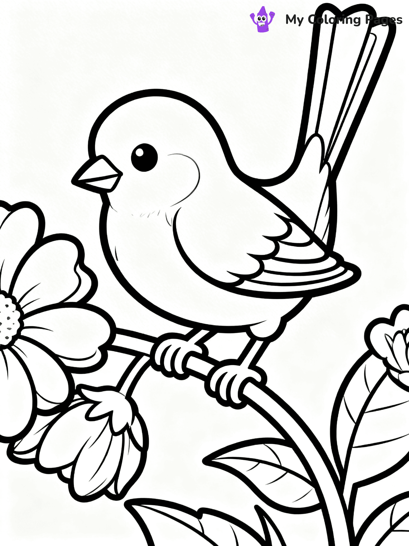 Easy Bird Coloring Pages - 297