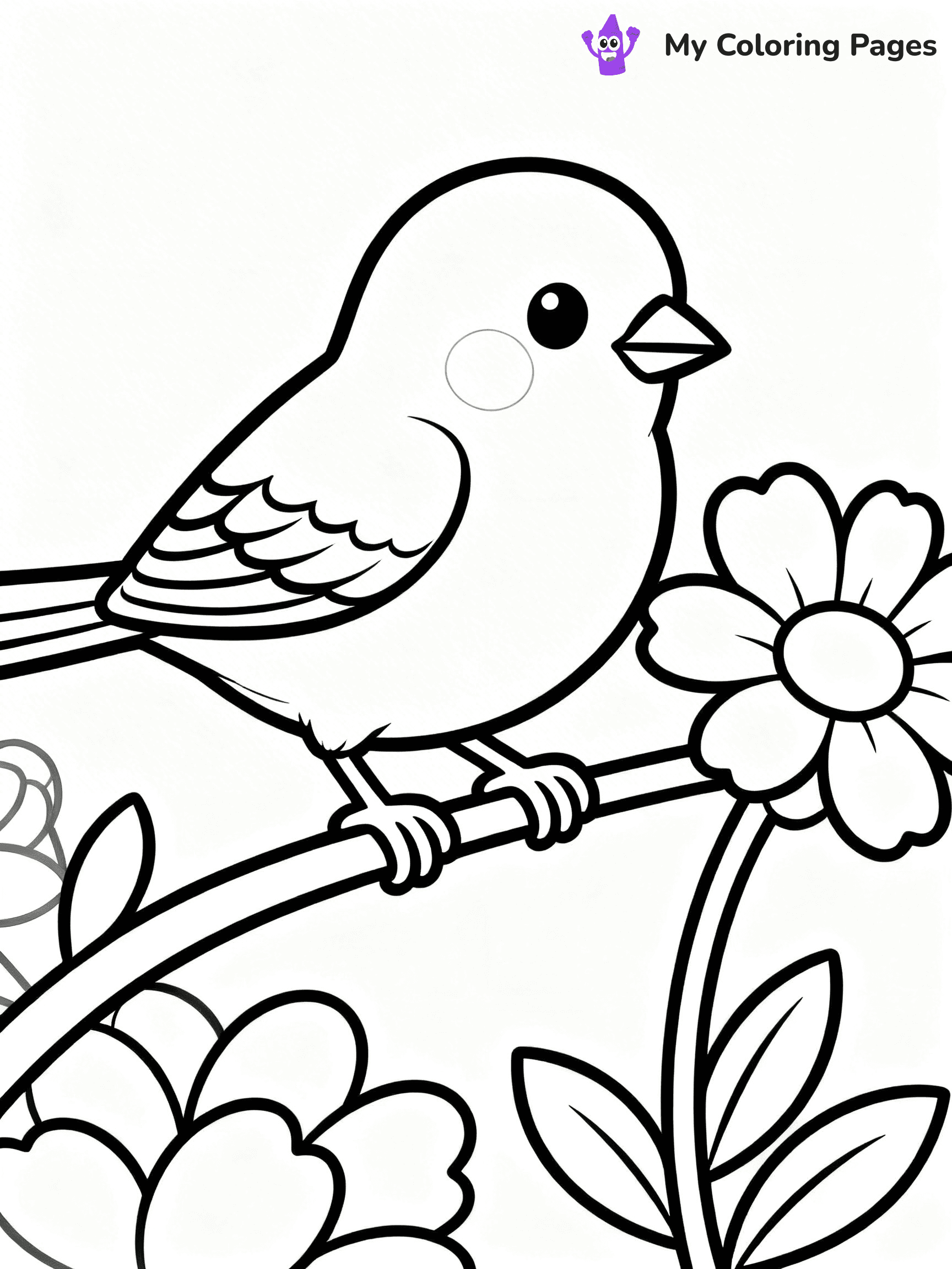 Easy Bird Coloring Pages - 296