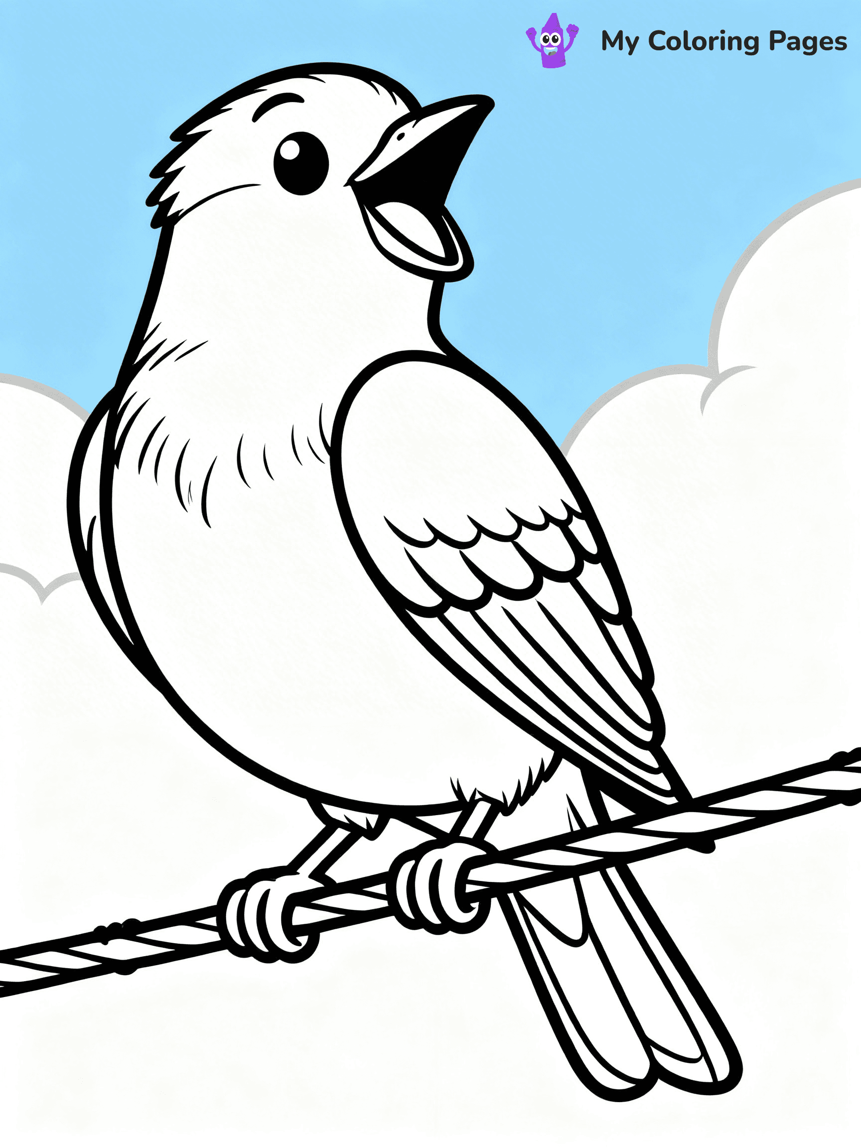 Easy Bird Coloring Pages - 288
