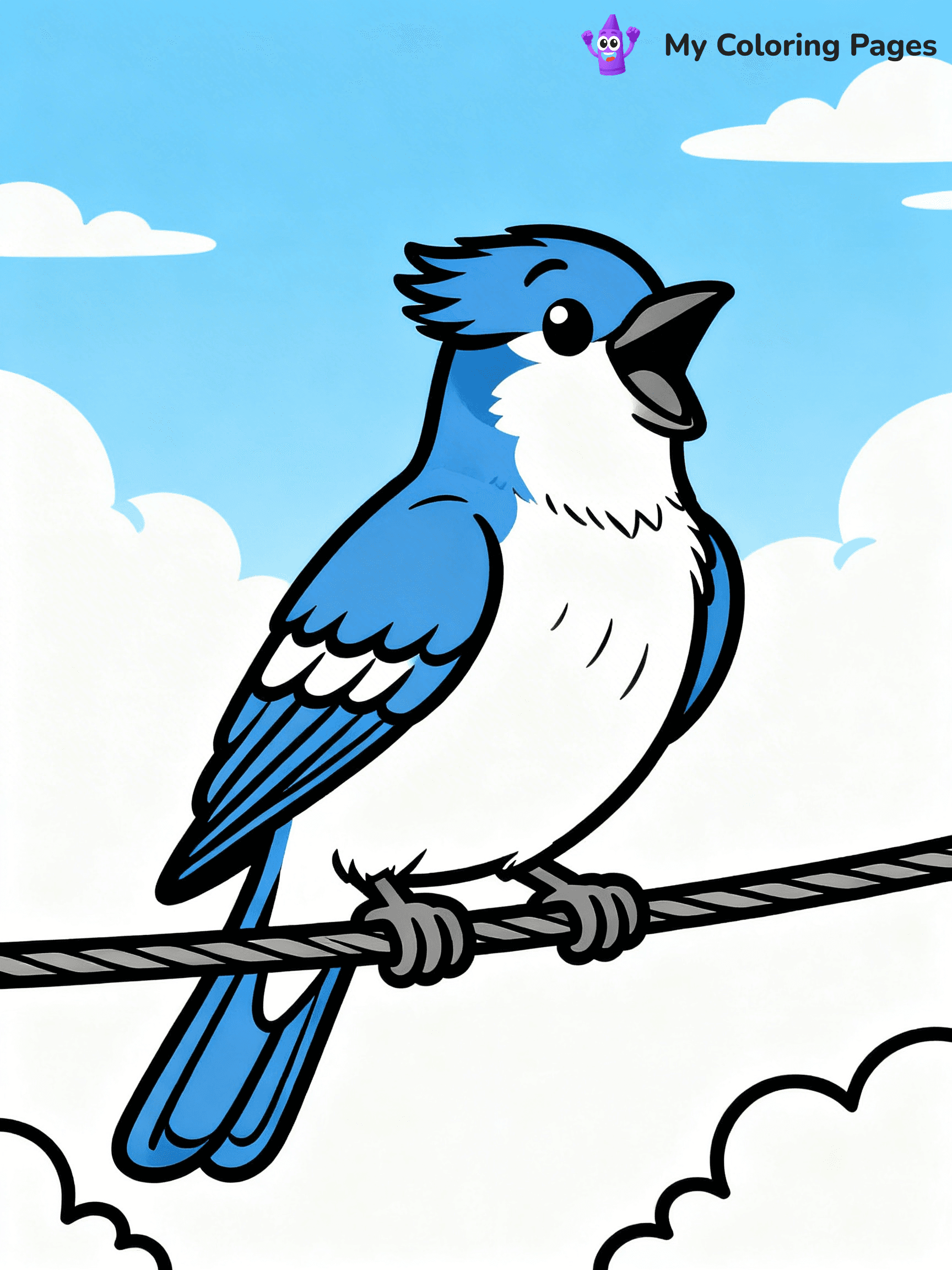 Easy Bird Coloring Pages - 285