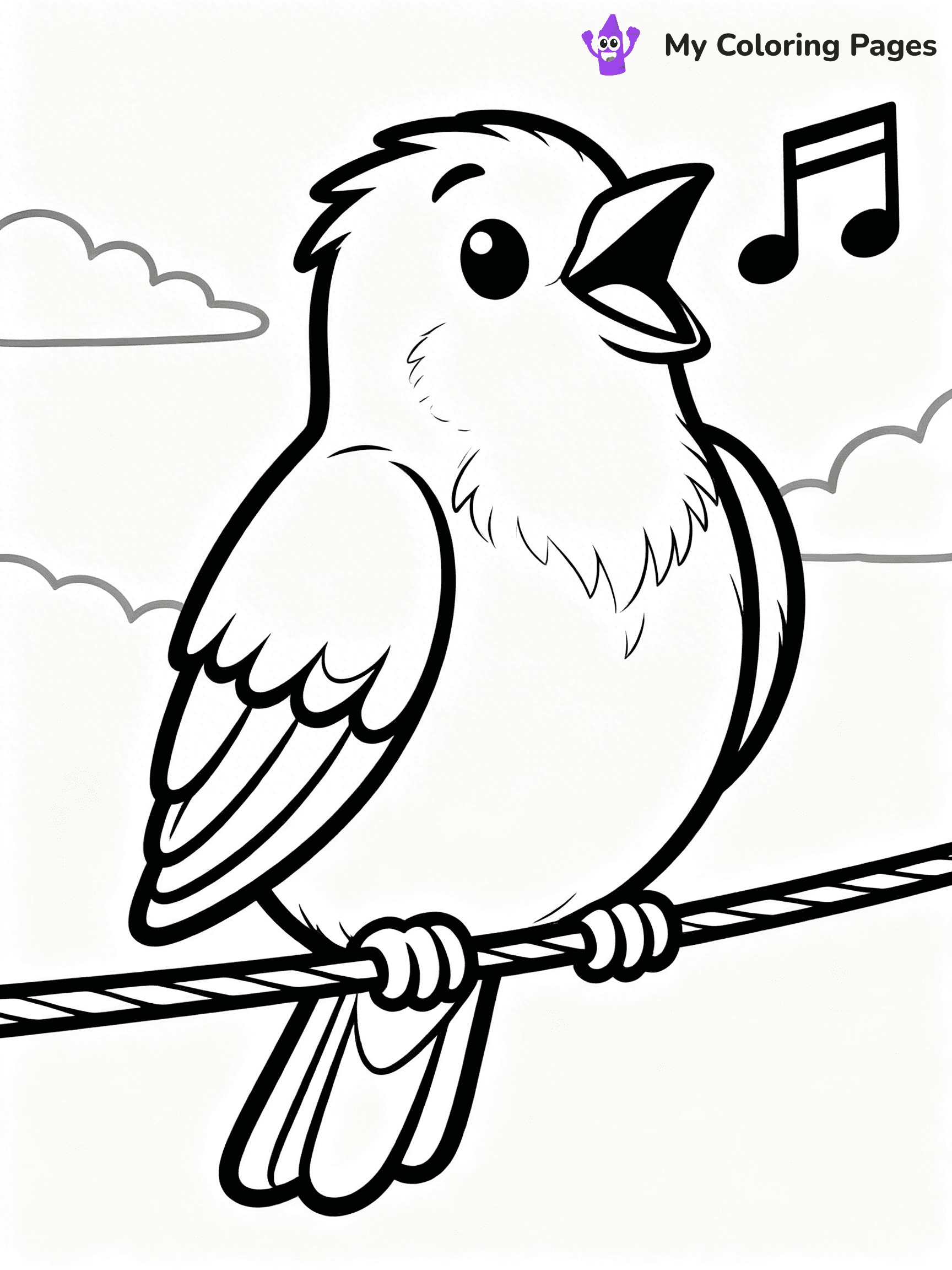 Easy Bird Coloring Pages - 284
