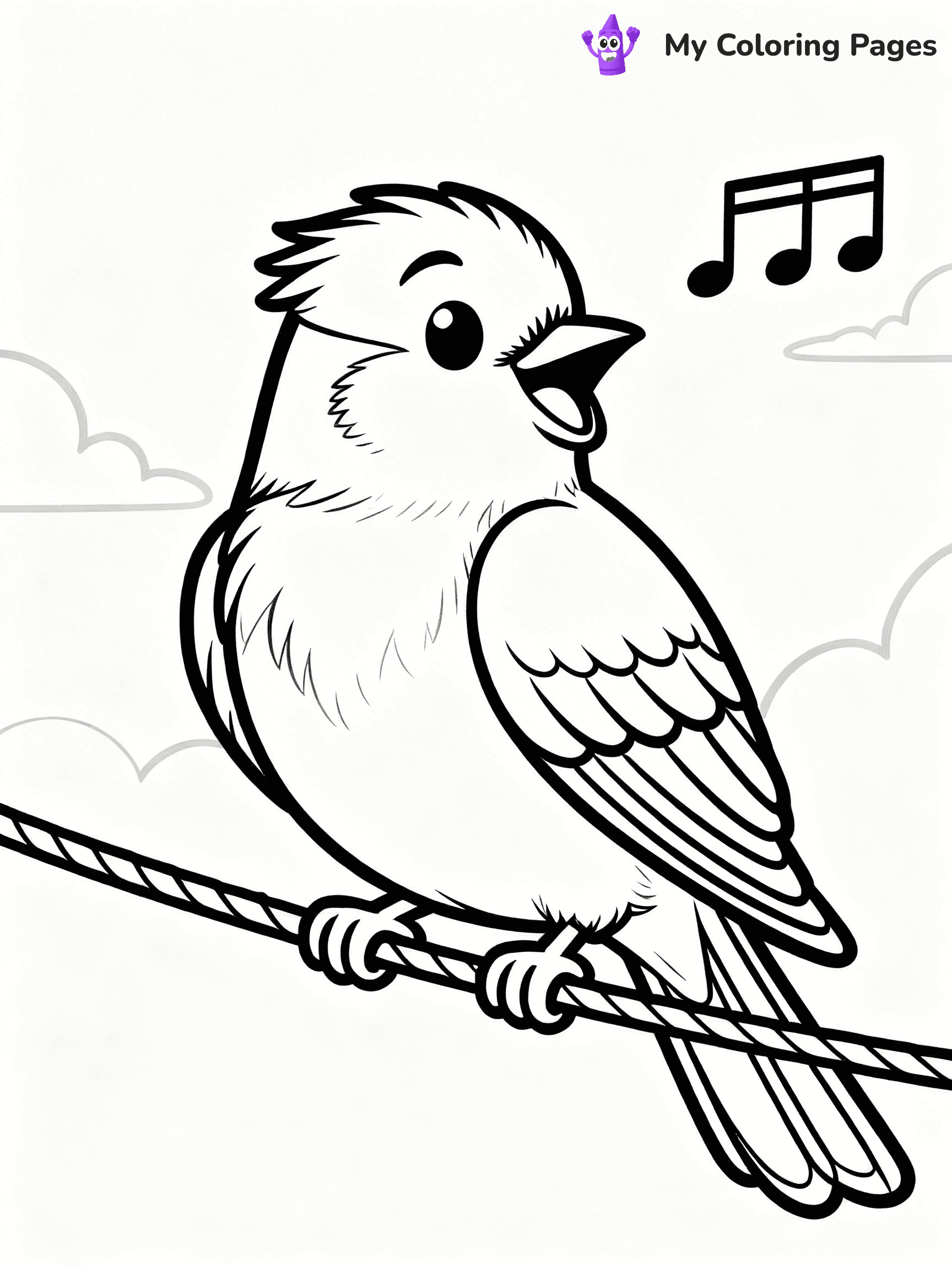 Easy Bird Coloring Pages - 283