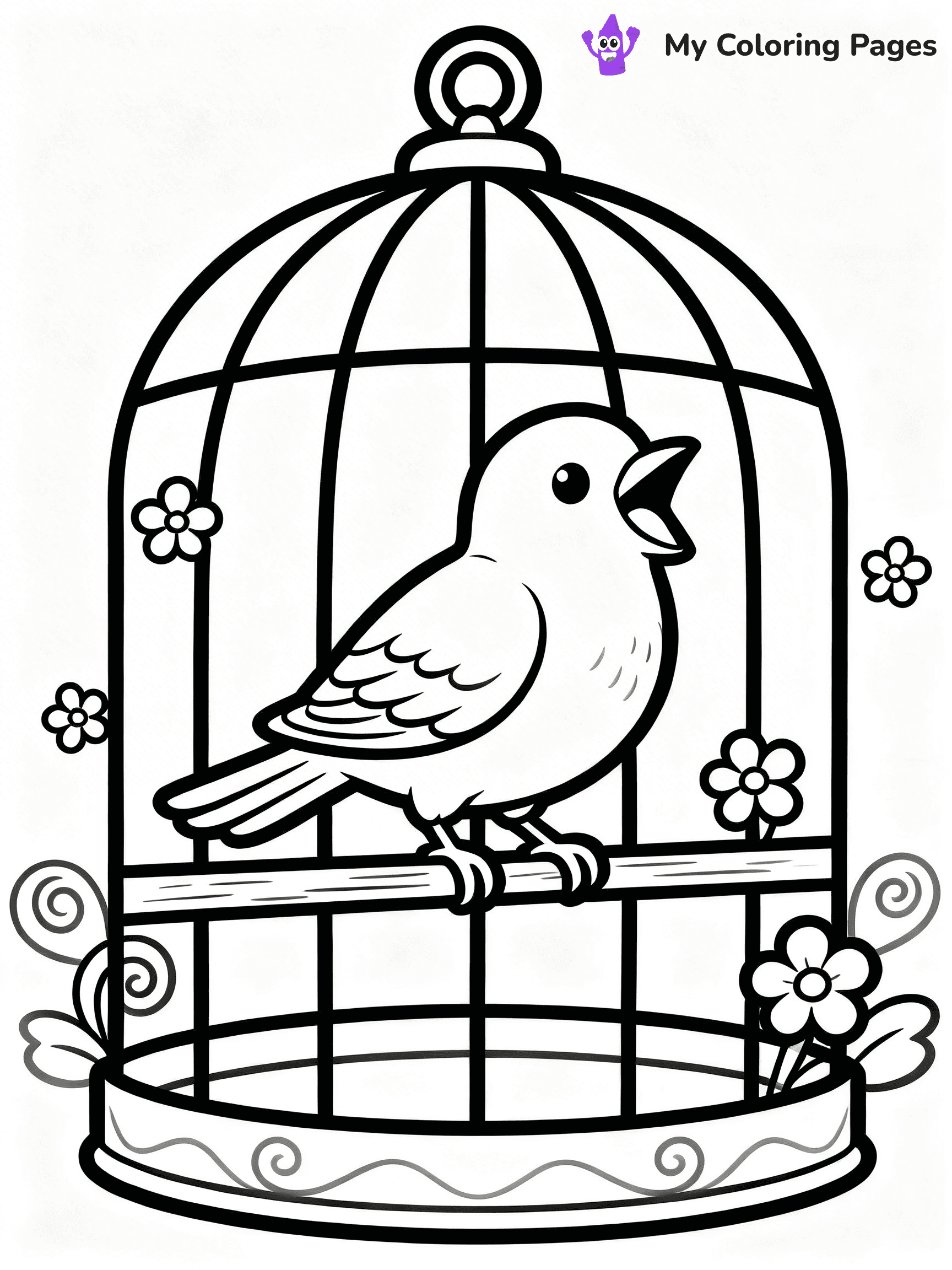 Easy Bird Coloring Pages - 274