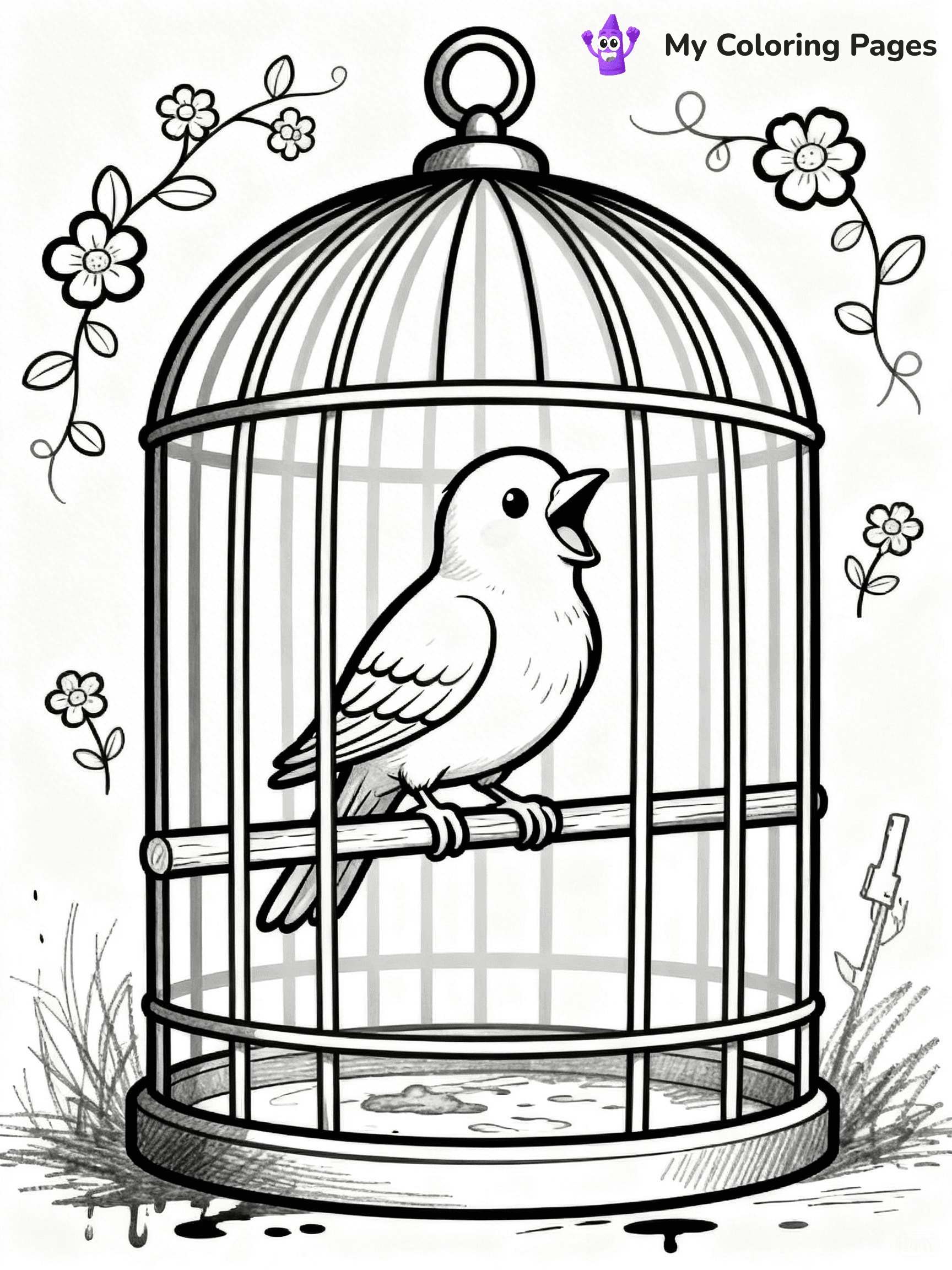 Easy Bird Coloring Pages - 273