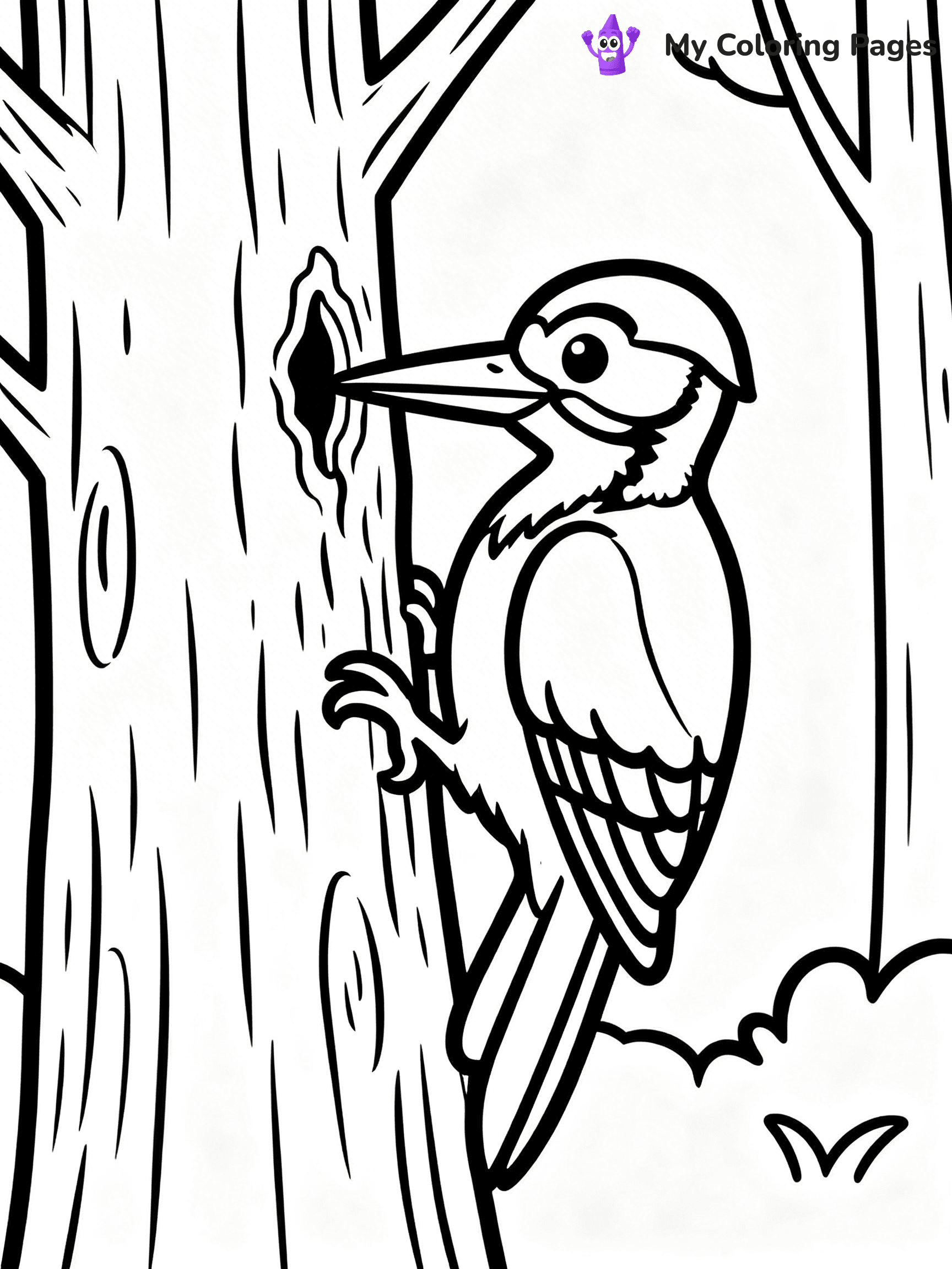 Easy Bird Coloring Pages - 262