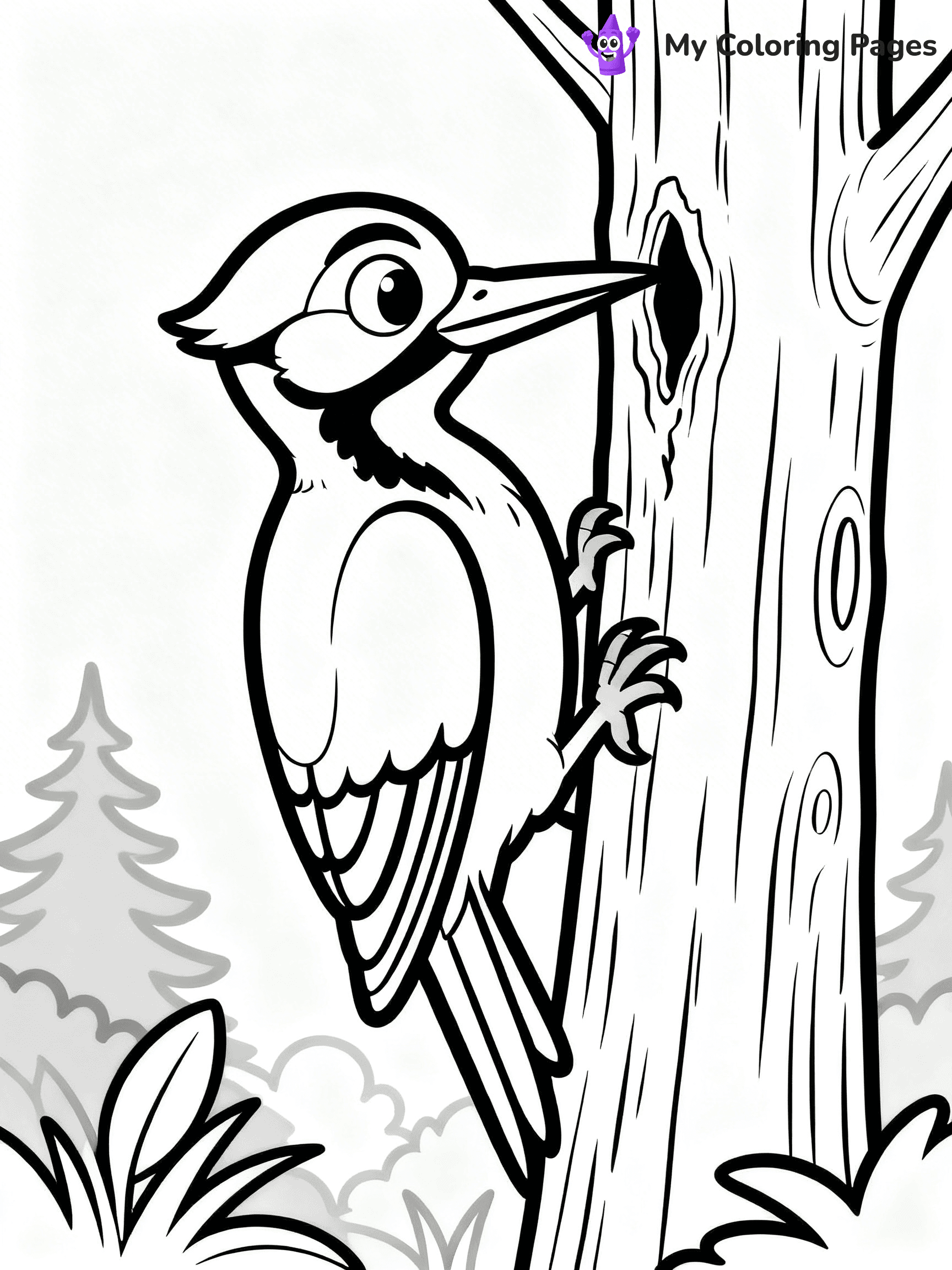 Easy Bird Coloring Pages - 260