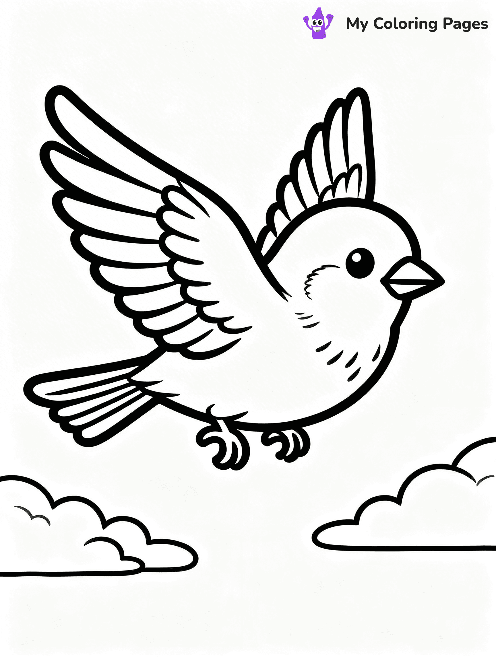 Easy Bird Coloring Pages - 239