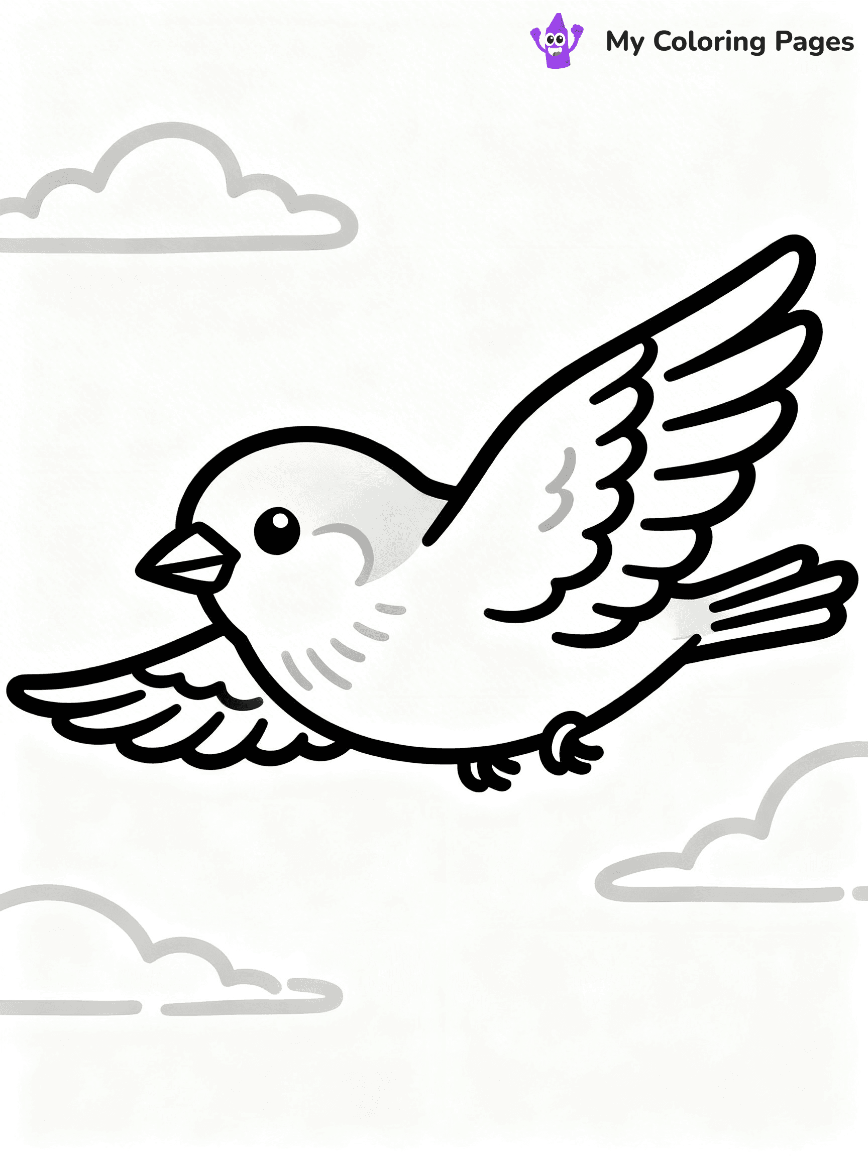 Easy Bird Coloring Pages - 238