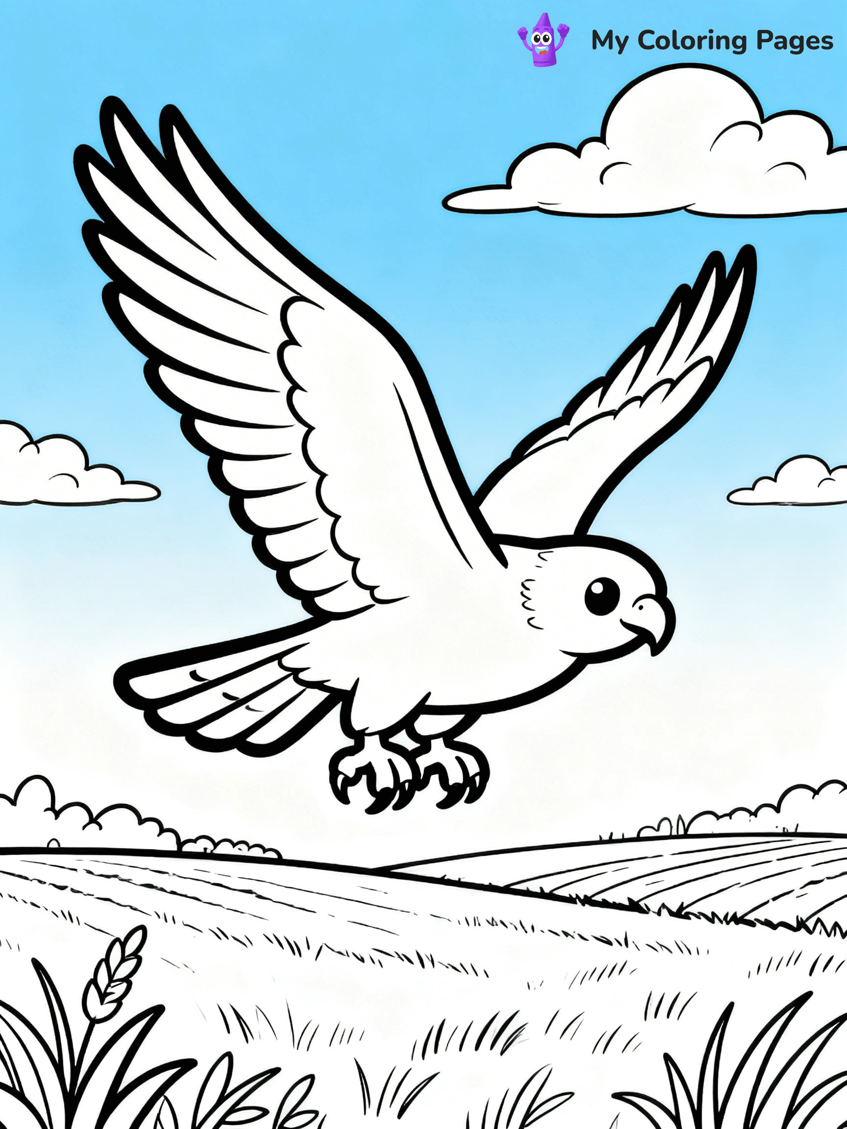 Easy Bird Coloring Pages - 201