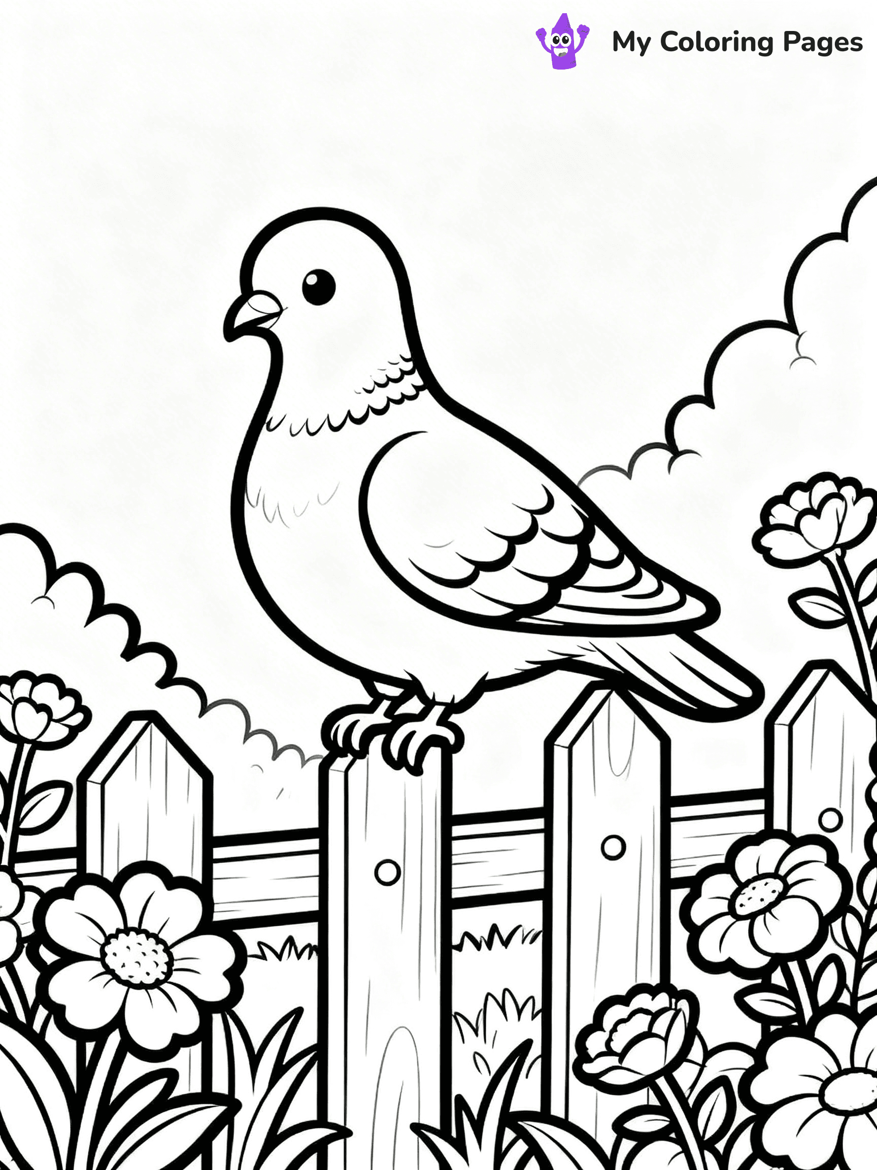 Easy Bird Coloring Pages - 190