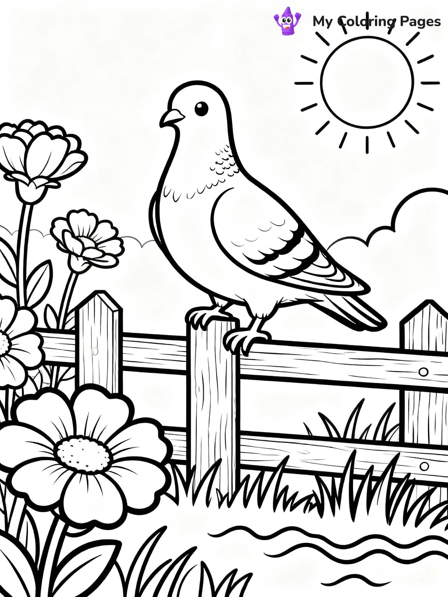 Easy Bird Coloring Pages - 189