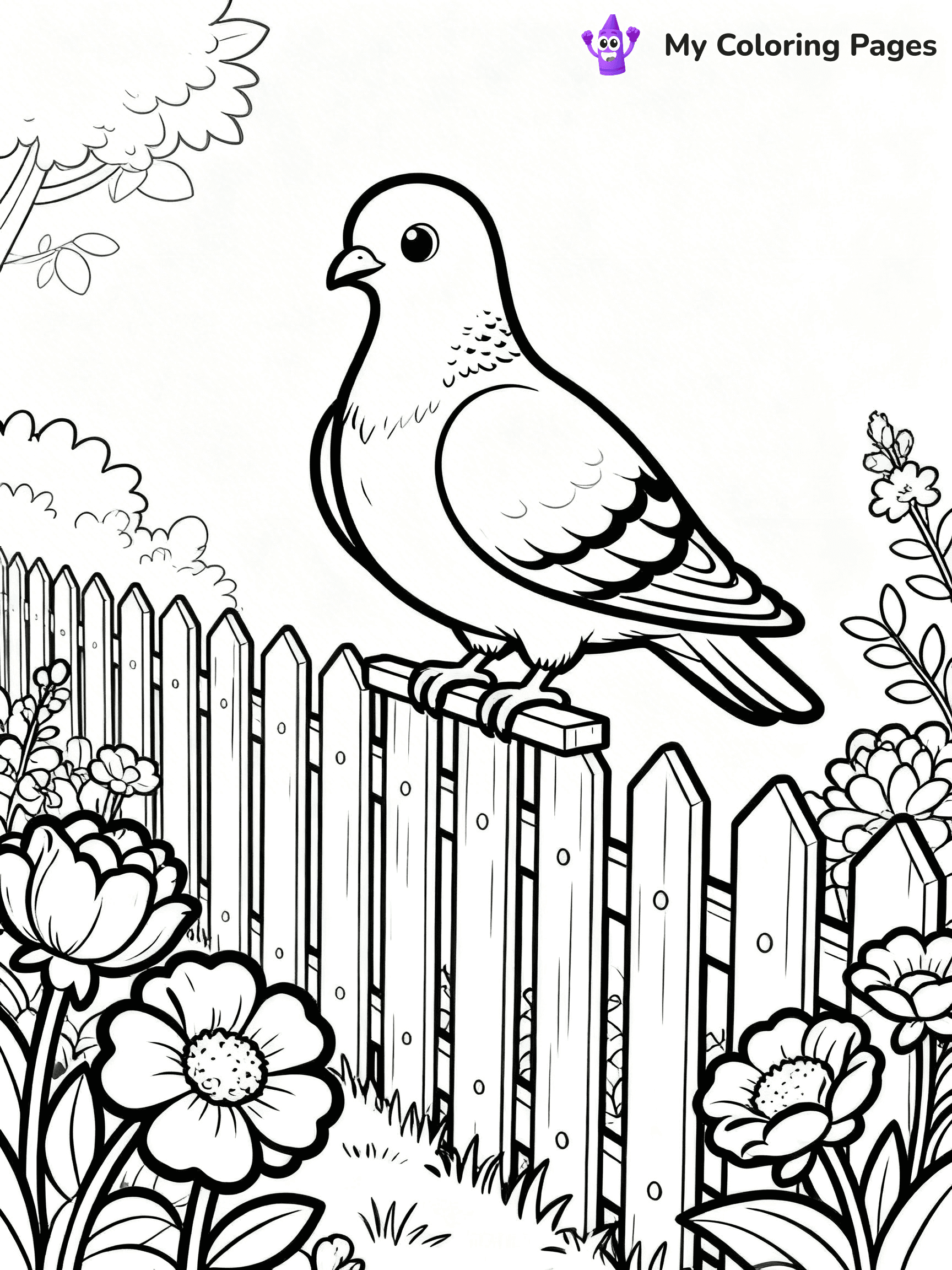 Easy Bird Coloring Pages - 187