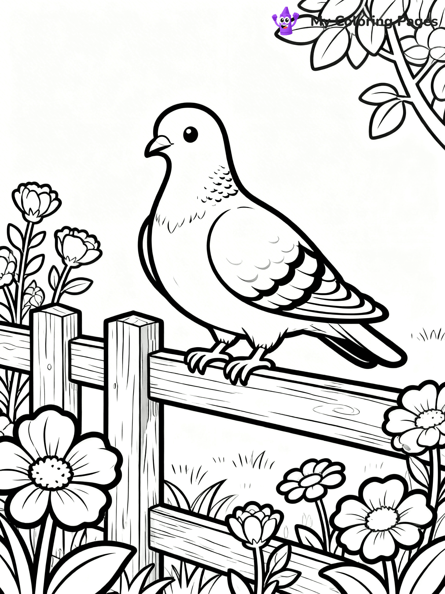 Easy Bird Coloring Pages - 185