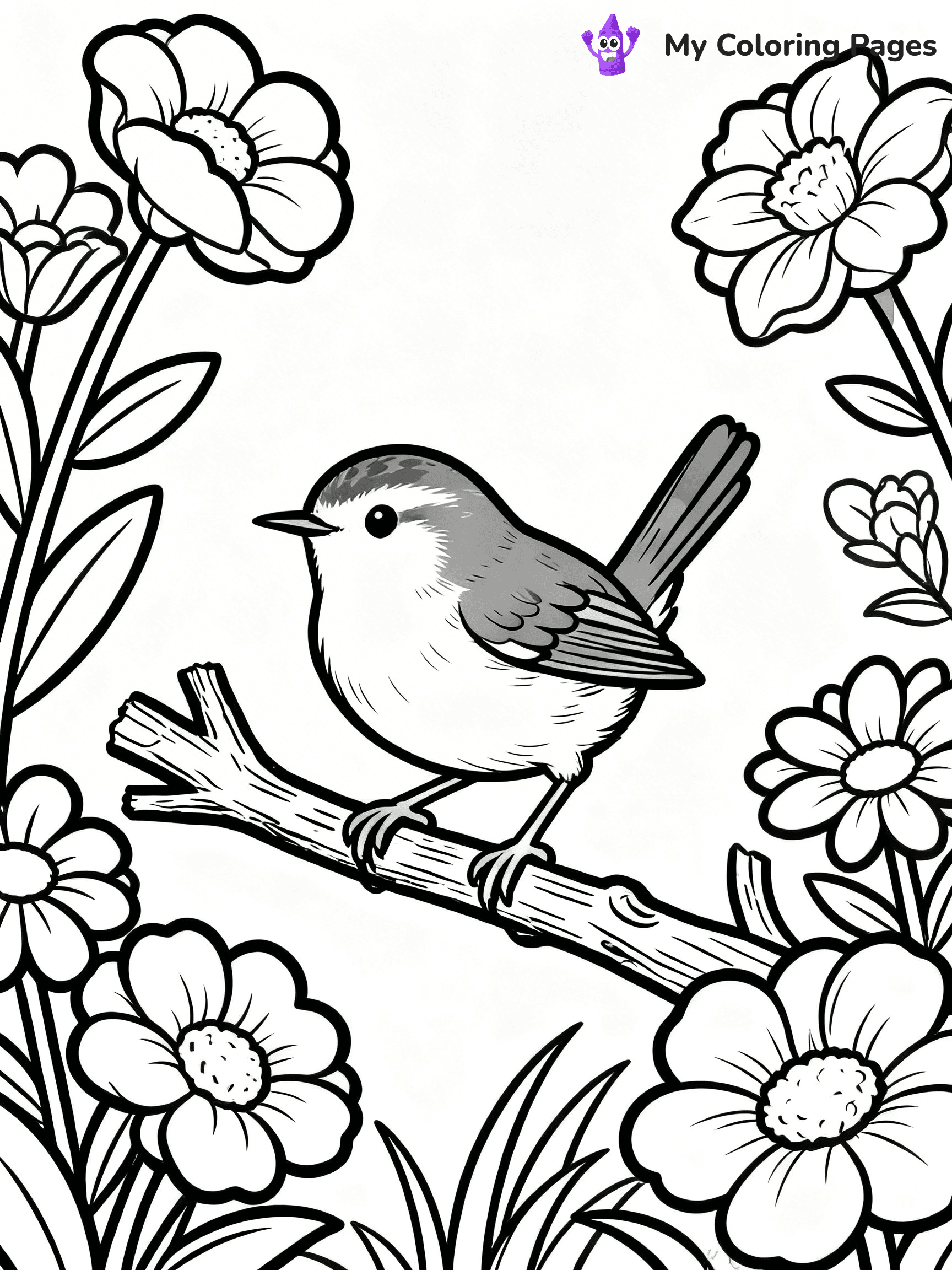 Easy Bird Coloring Pages - 182