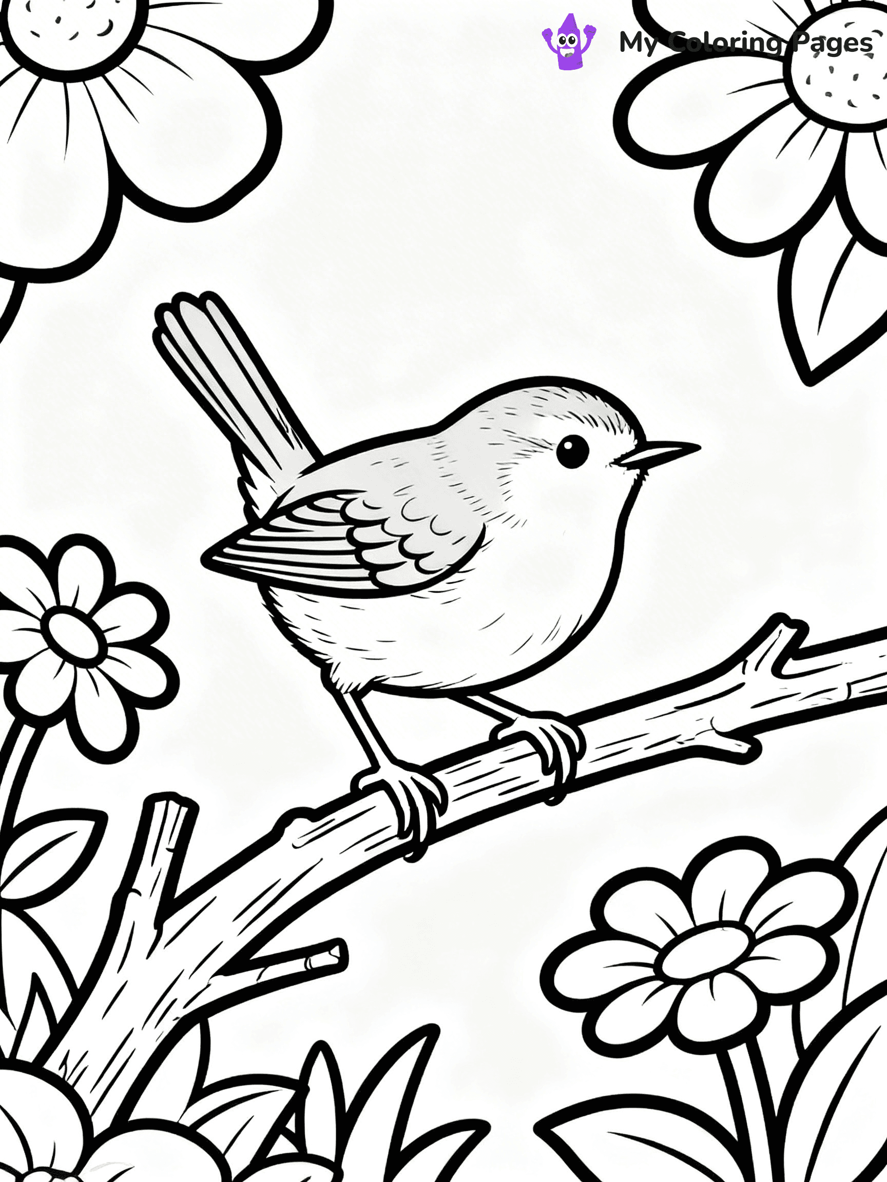 Easy Bird Coloring Pages - 178