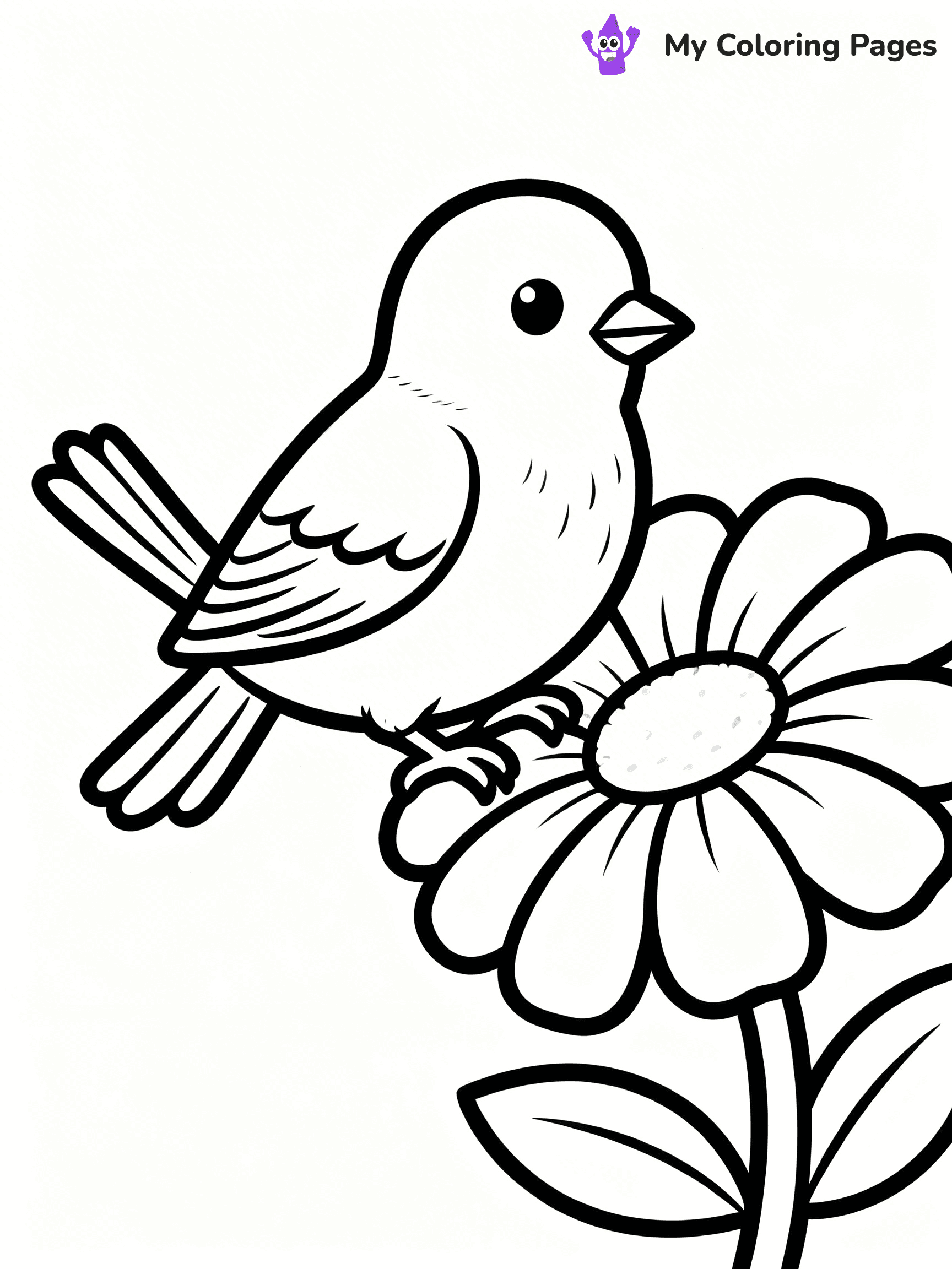 Easy Bird Coloring Pages - 162