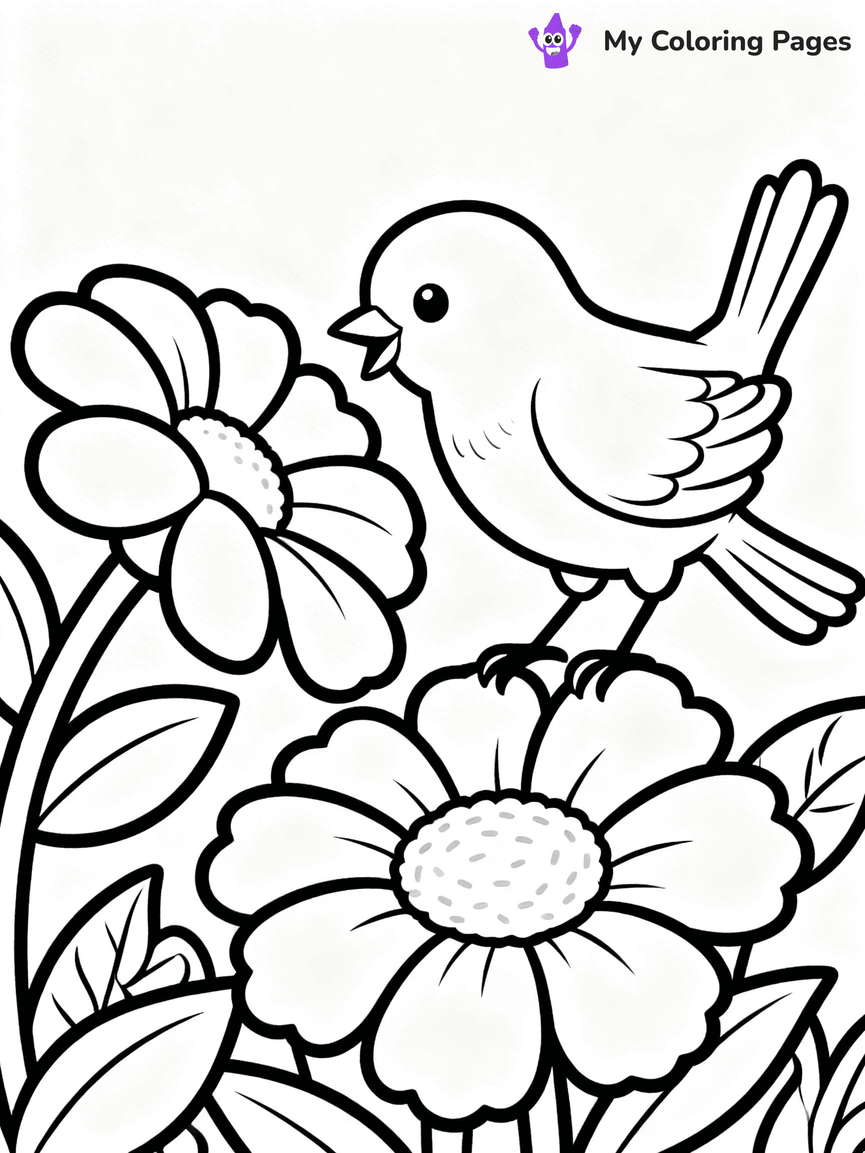 Easy Bird Coloring Pages - 159