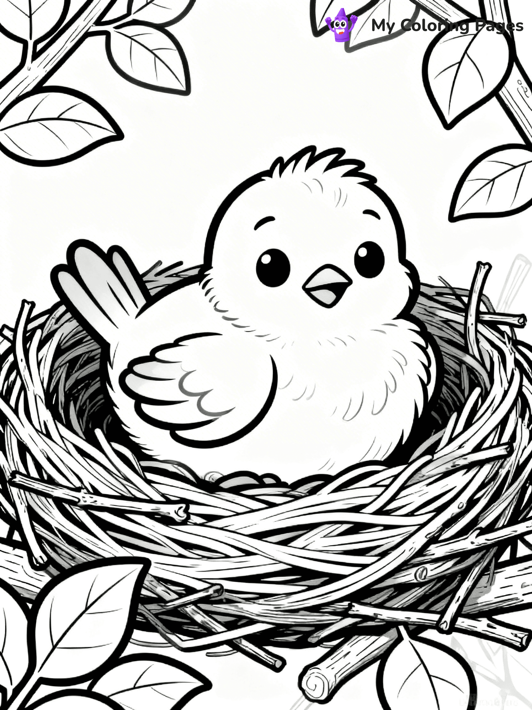 Easy Bird Coloring Pages - 152