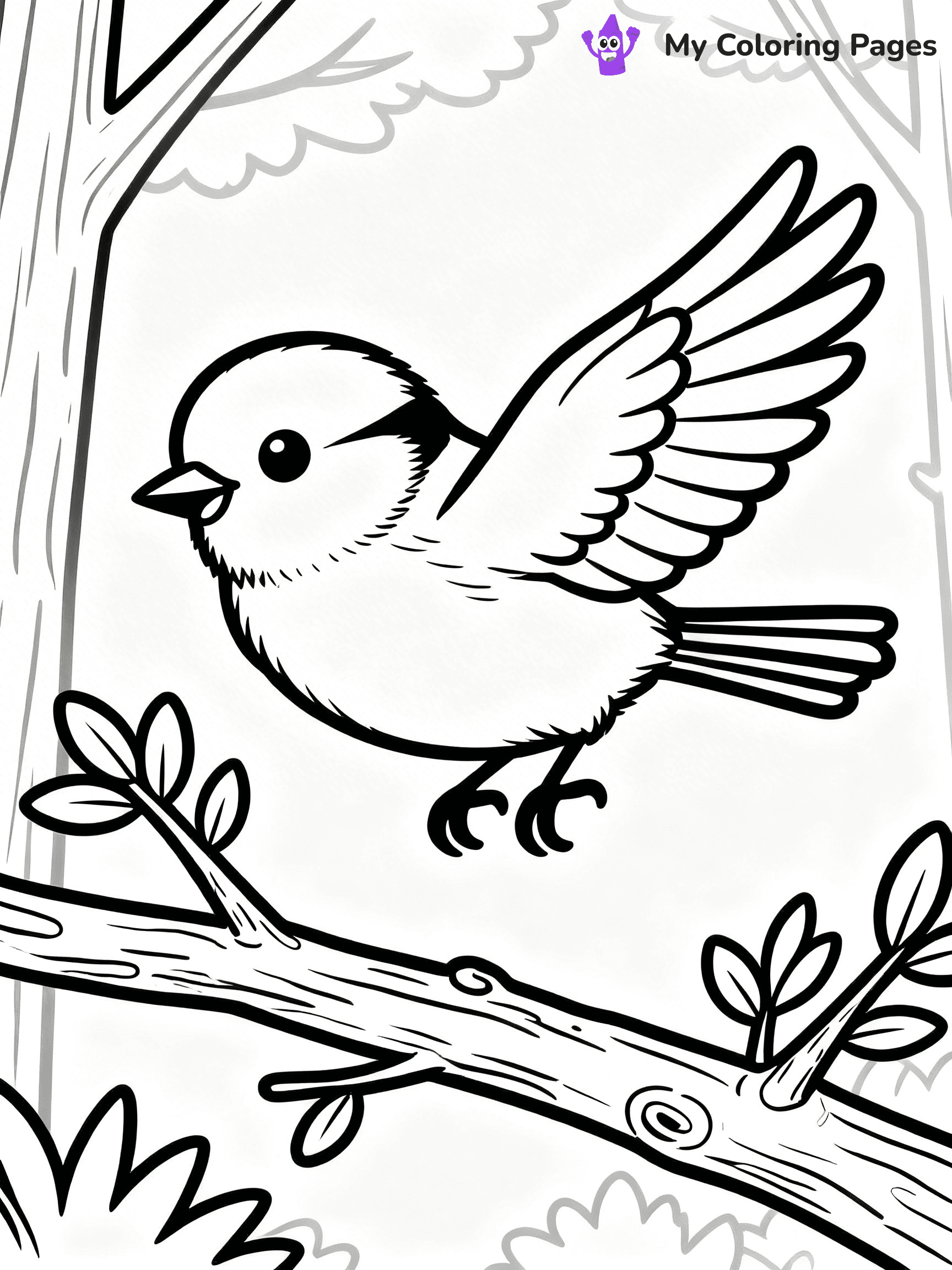 Easy Bird Coloring Pages - 143