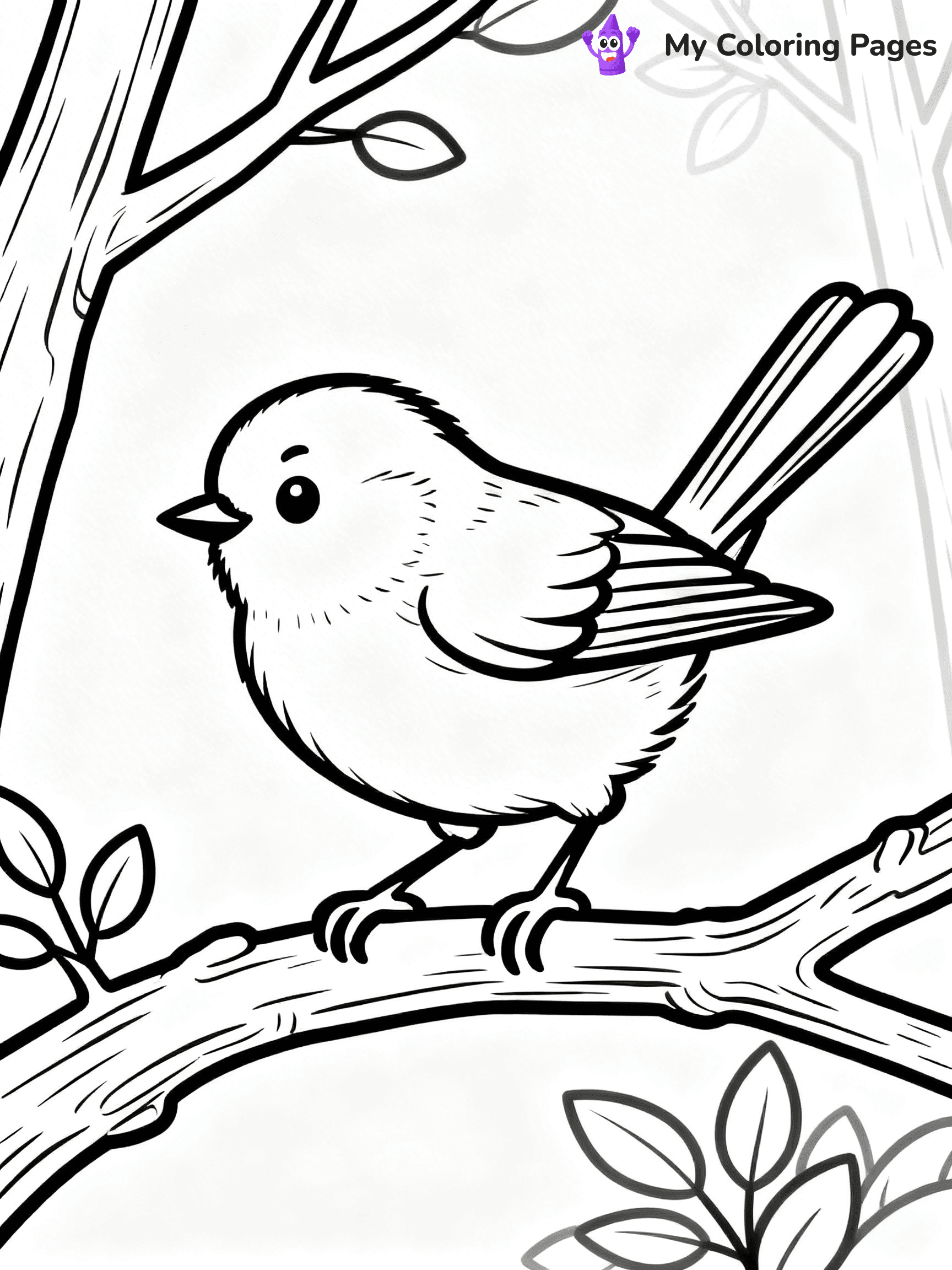 Easy Bird Coloring Pages - 142